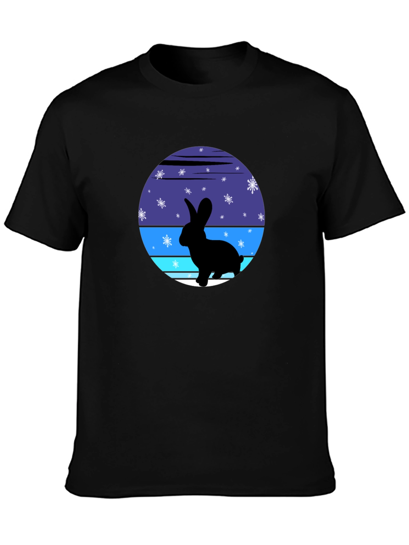 Winter Rabbit Graphic Tee - Soft Cotton Blend
