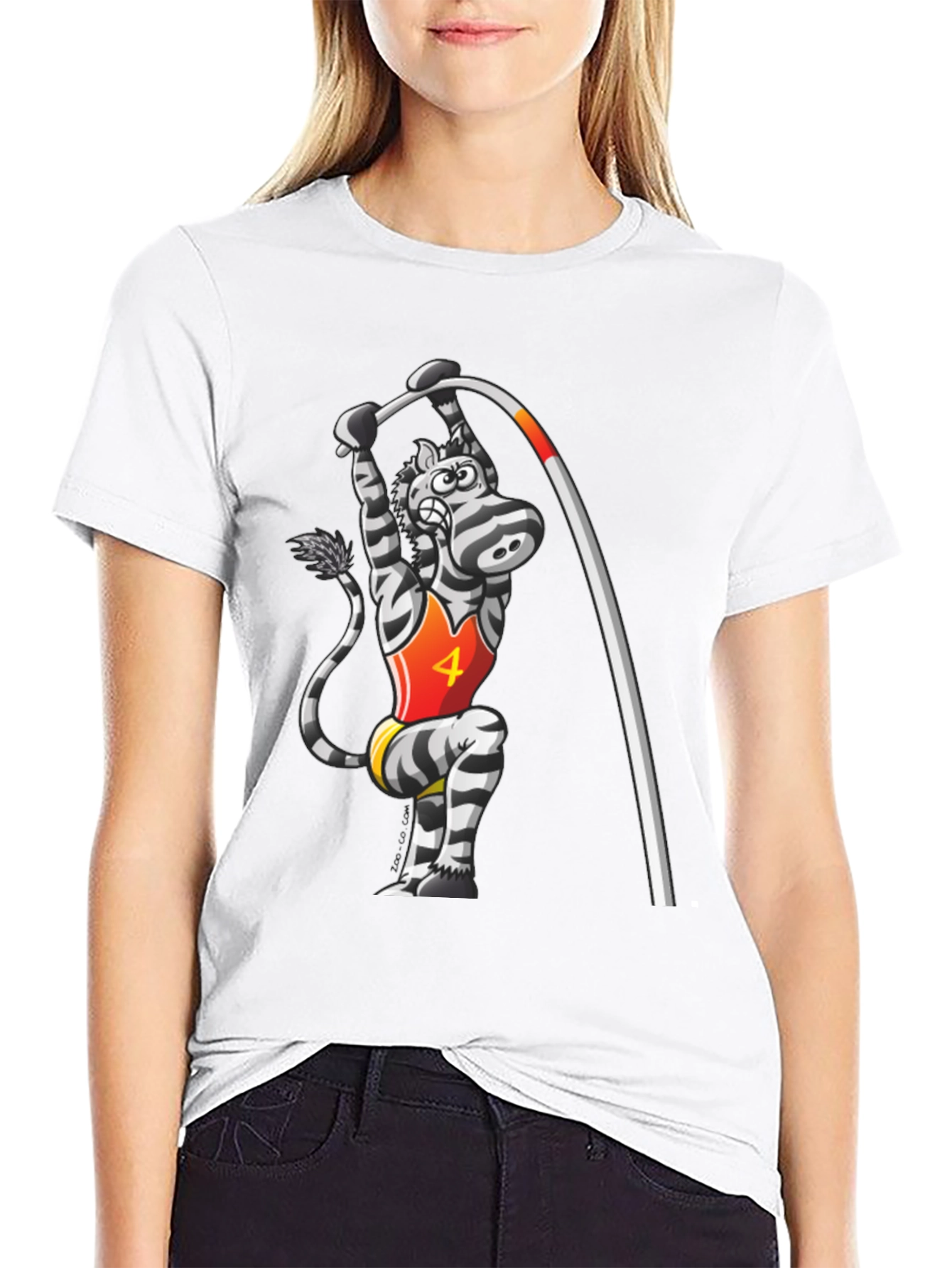 Zebra Pole Vault Black Graphic Tee