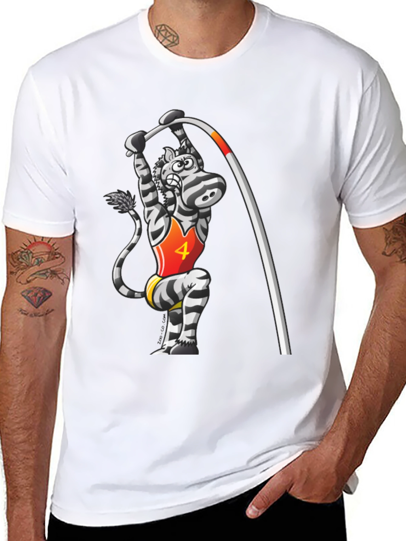 Zebra Pole Vault Black Graphic Tee