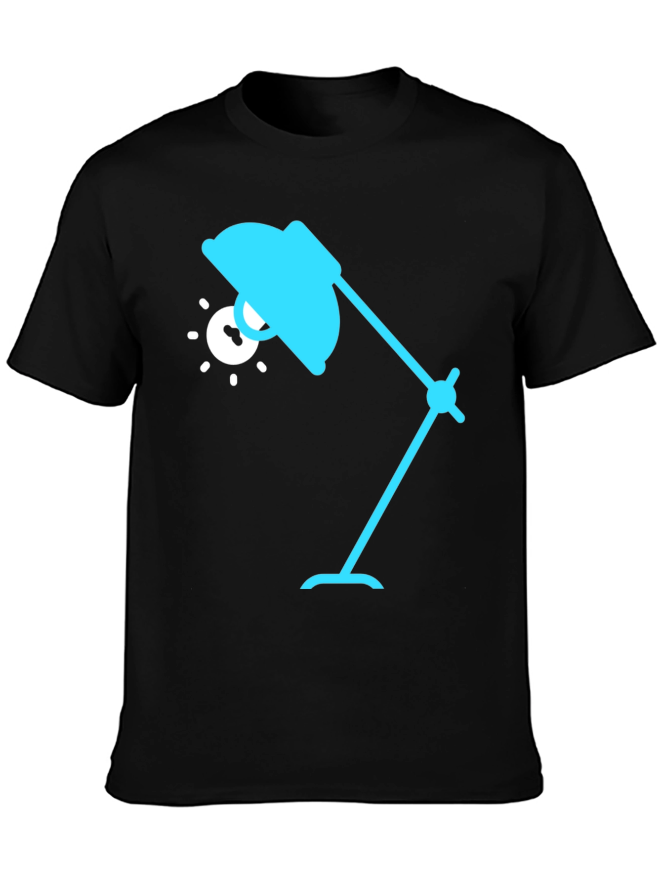 Stylish Black T-Shirt with Lamp Graphic