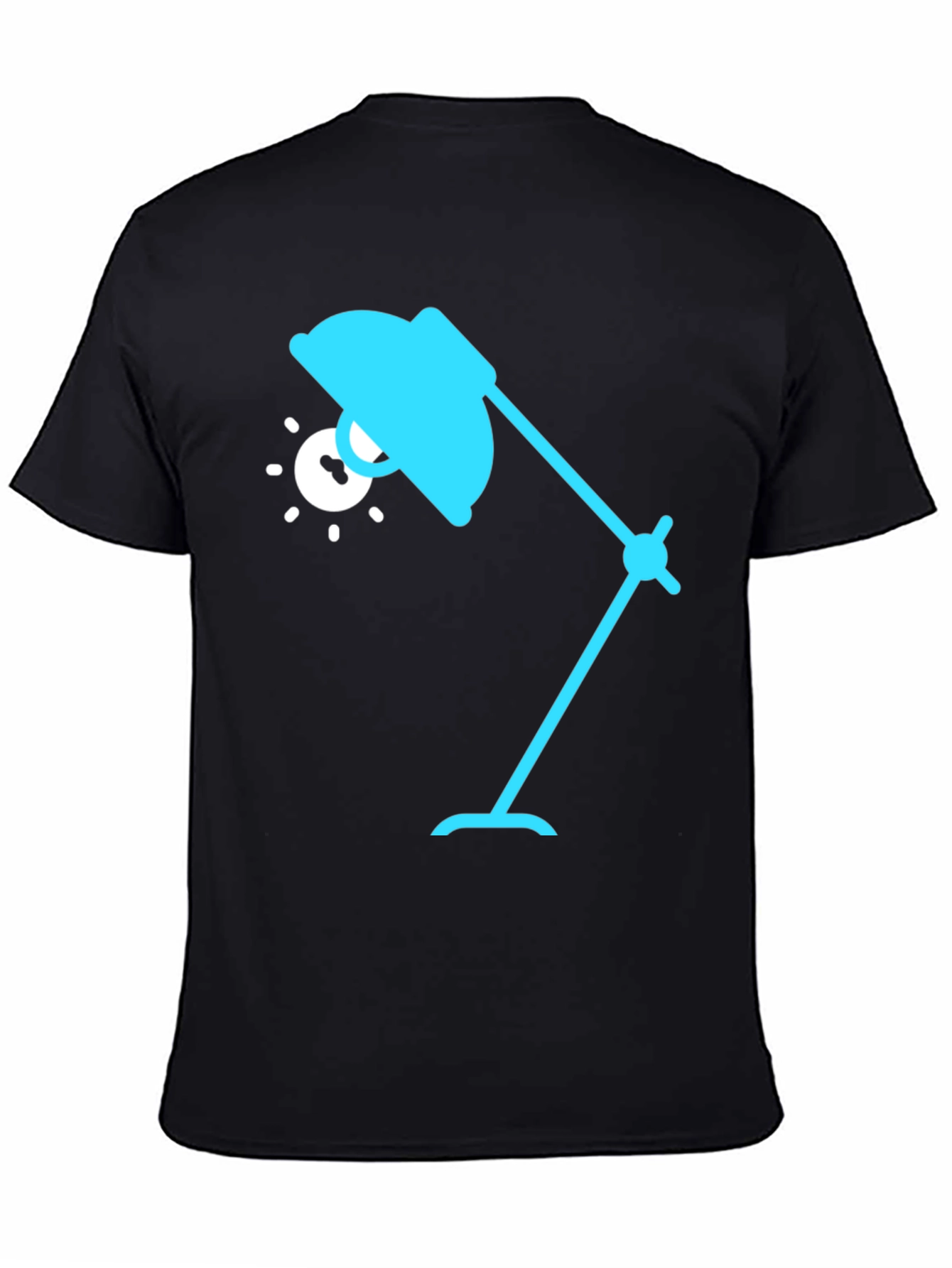 Stylish Black T-Shirt with Lamp Graphic
