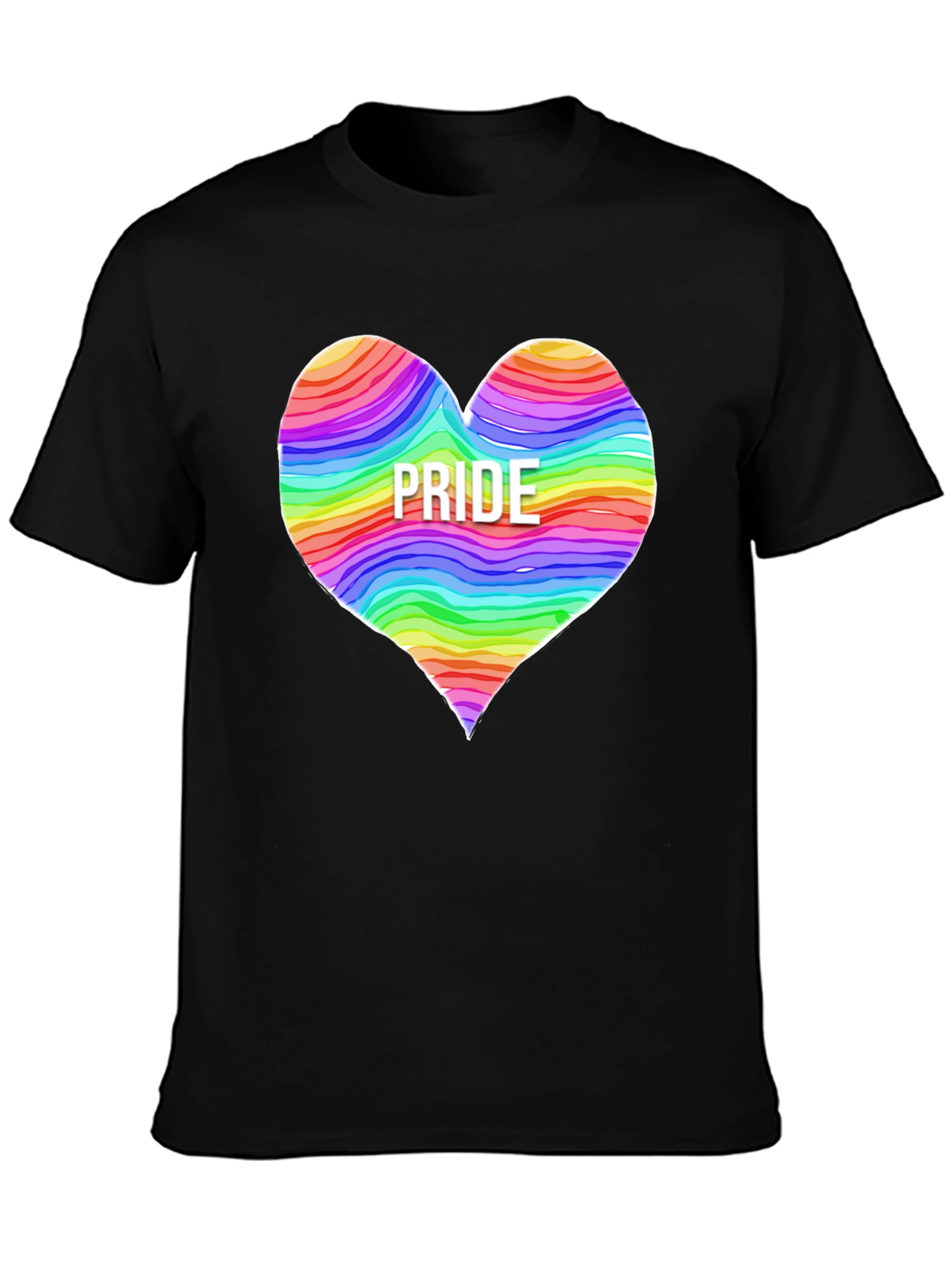 Pride Heart Graphic T-Shirt - Black Crew Neck Tee