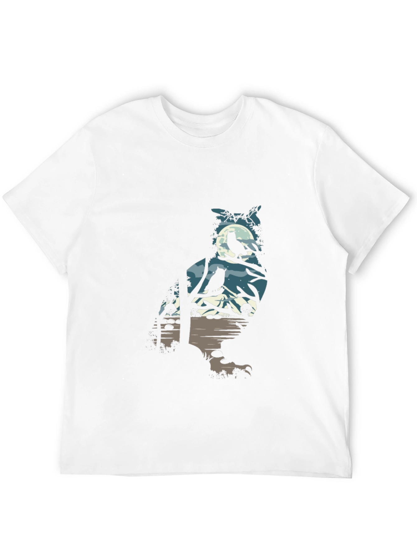 Owl Silhouette Graphic Print Tee