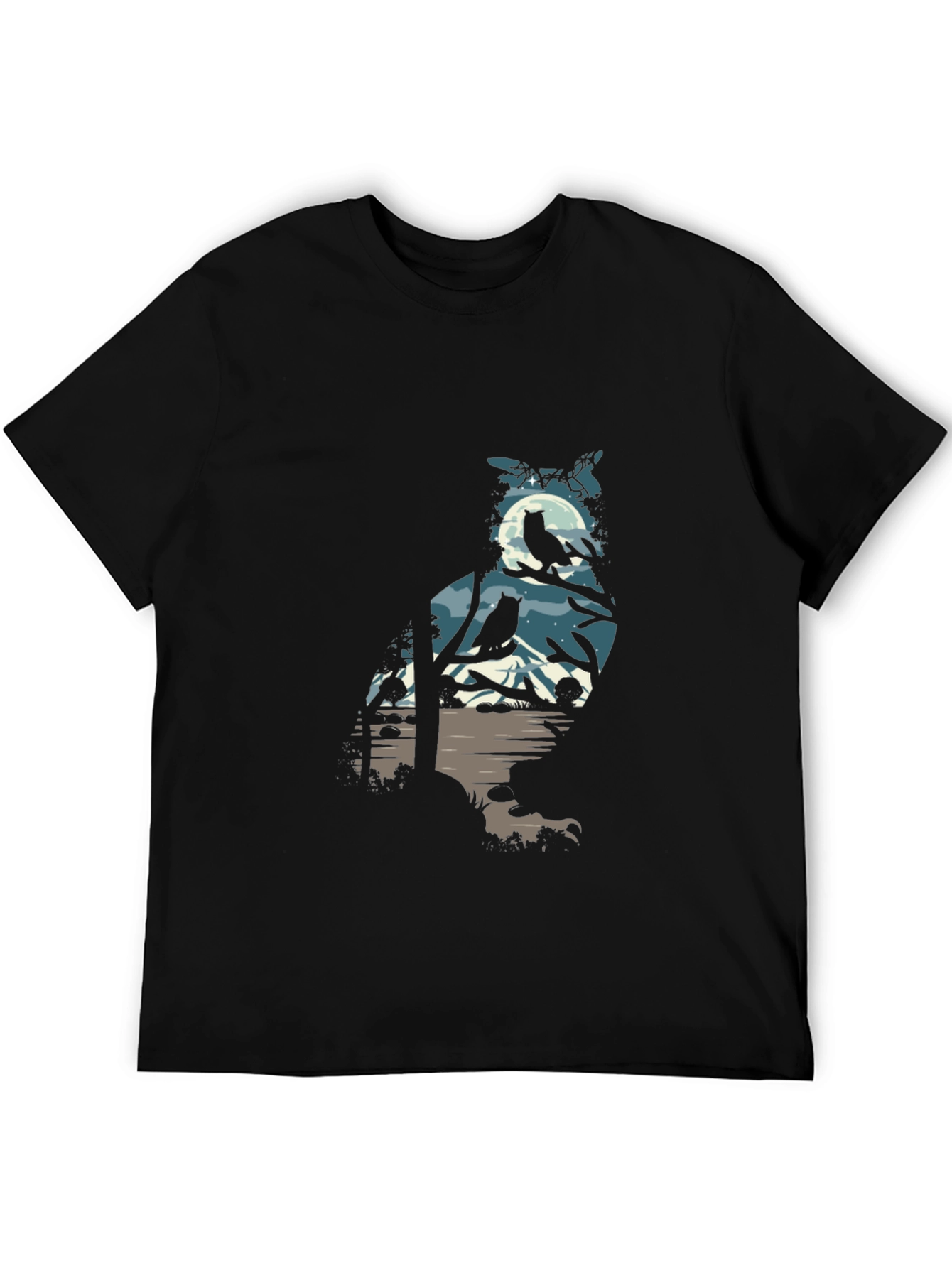 Owl Silhouette Graphic Print Tee