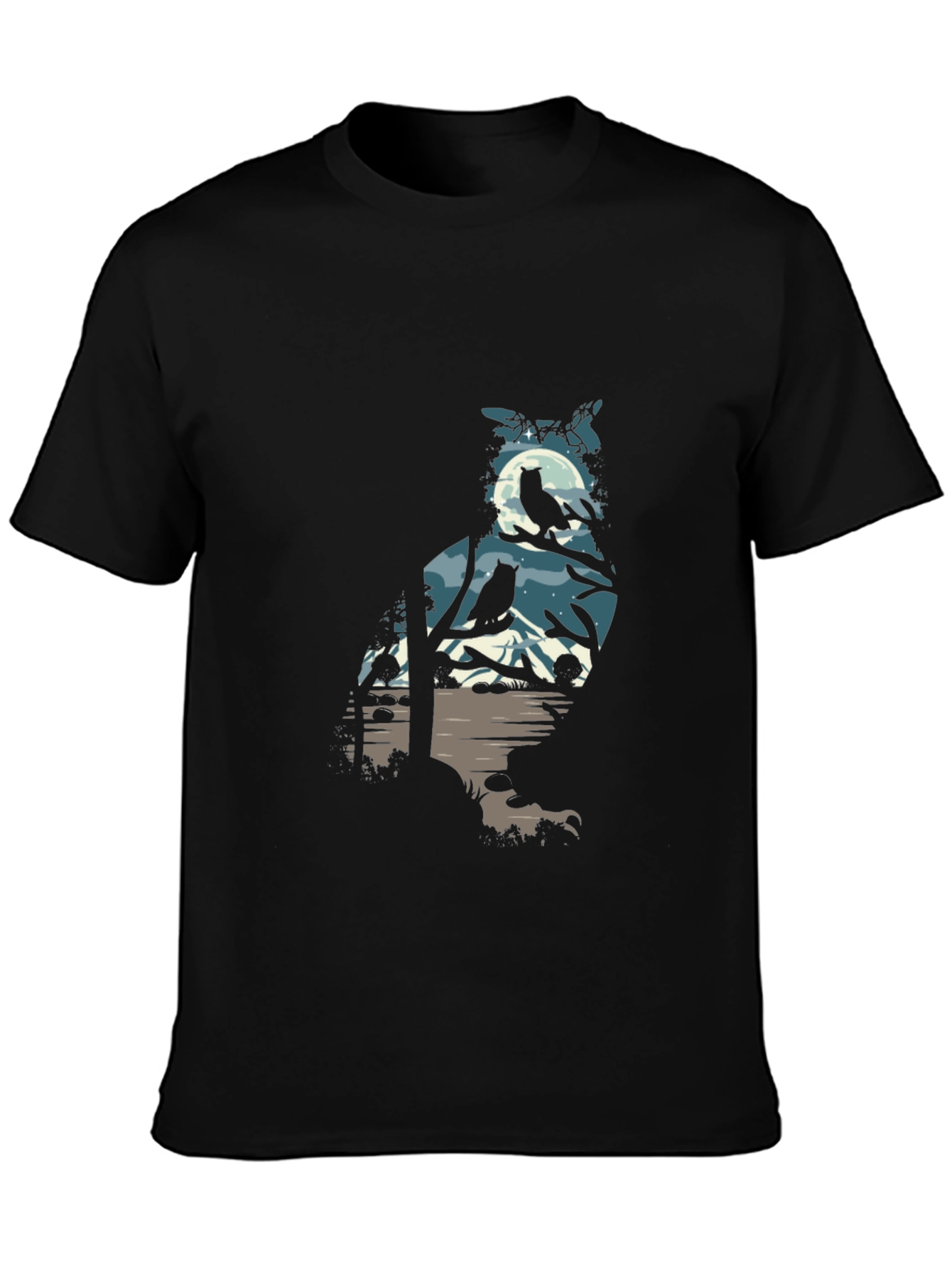 Owl Silhouette Graphic Print Tee