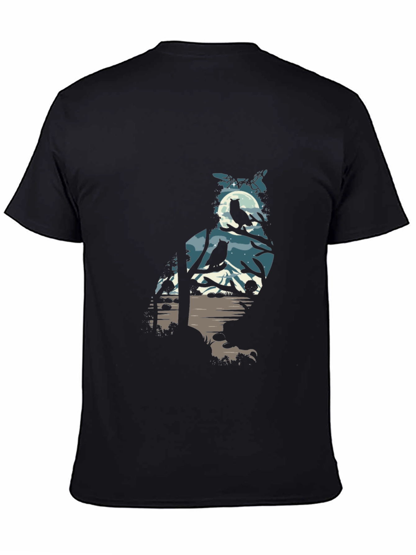 Owl Silhouette Graphic Print Tee