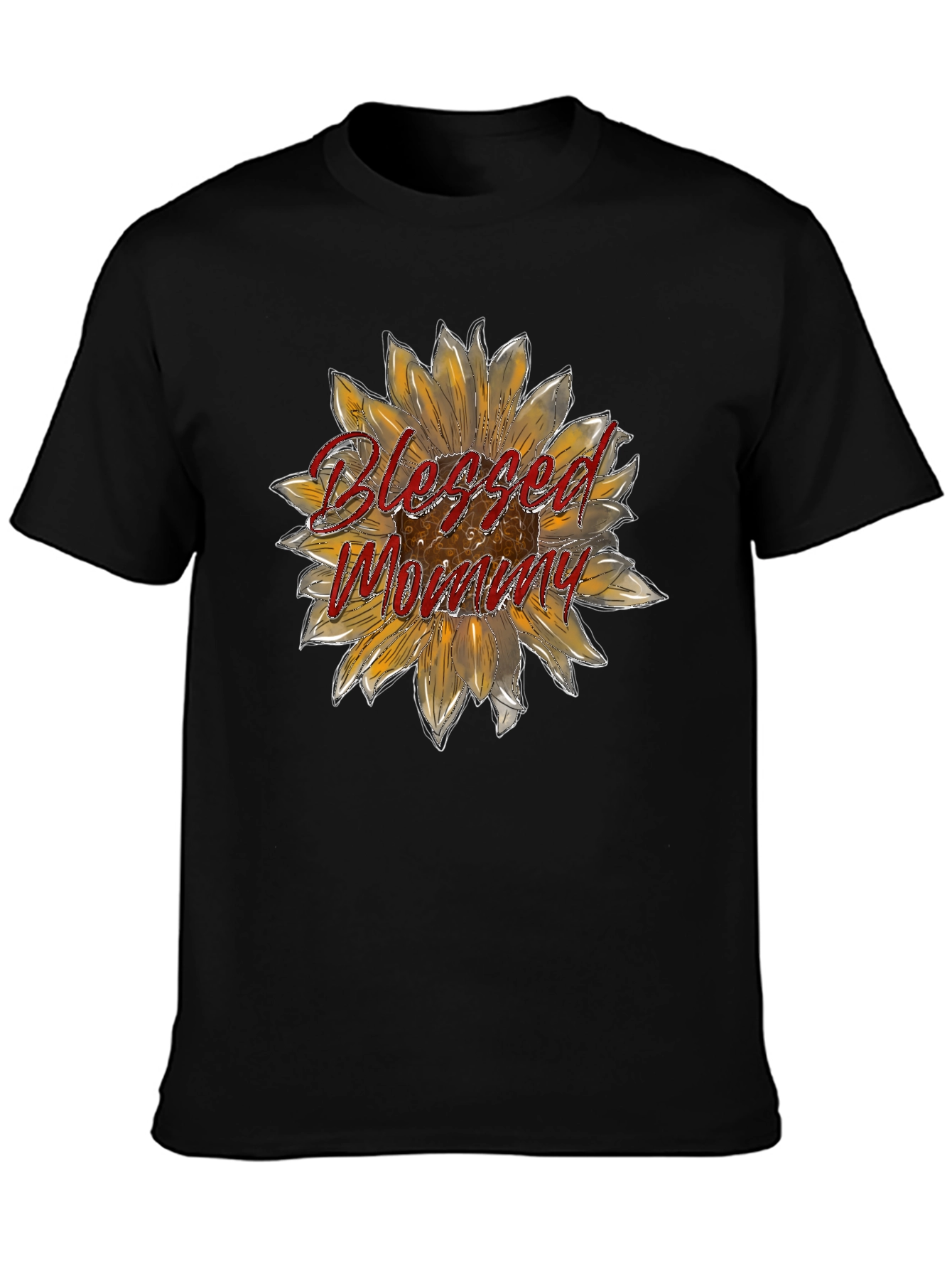 Blessed Mommy Sunflower Graphic T-Shirt
