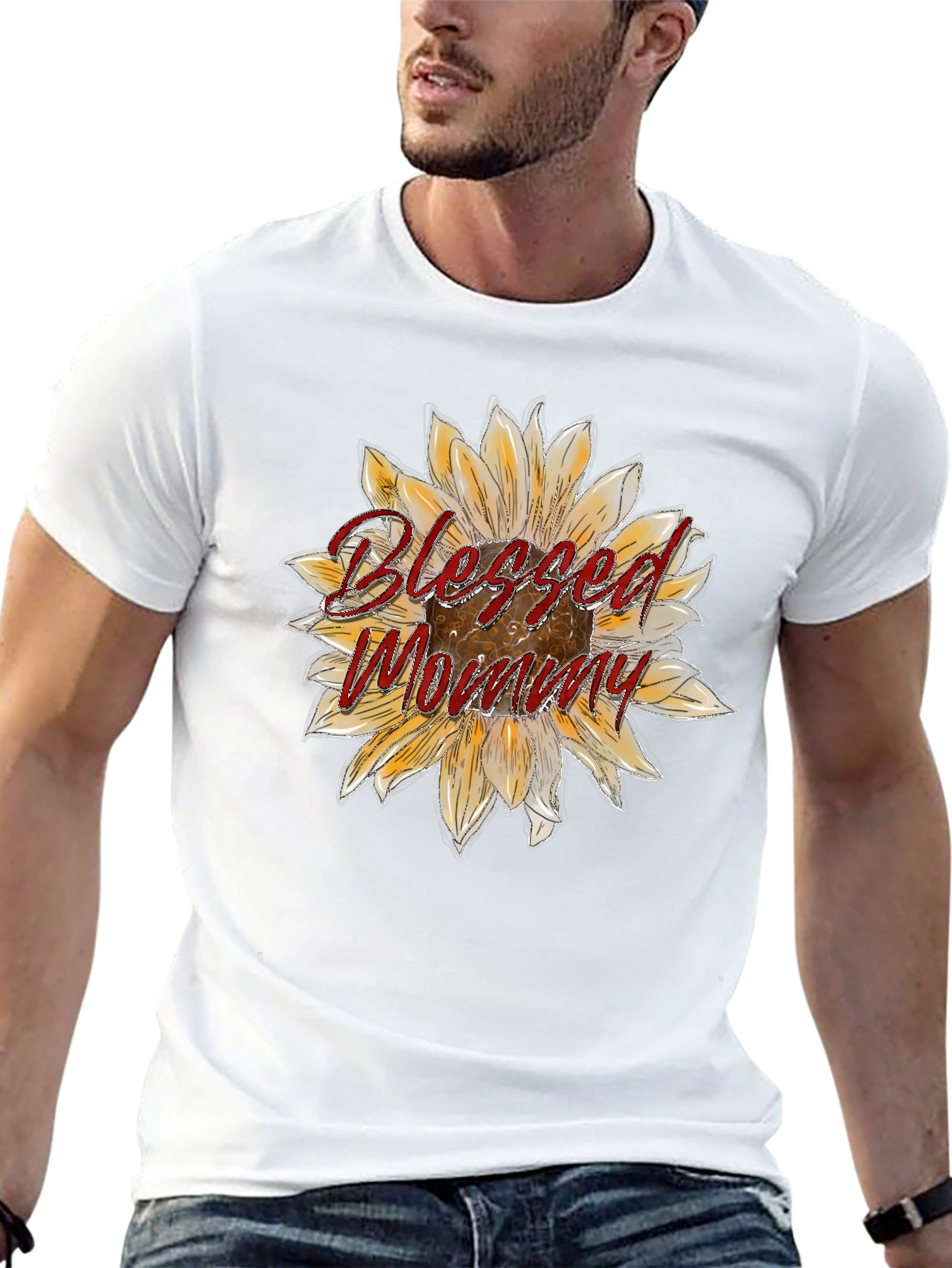 Blessed Mommy Sunflower Graphic T-Shirt