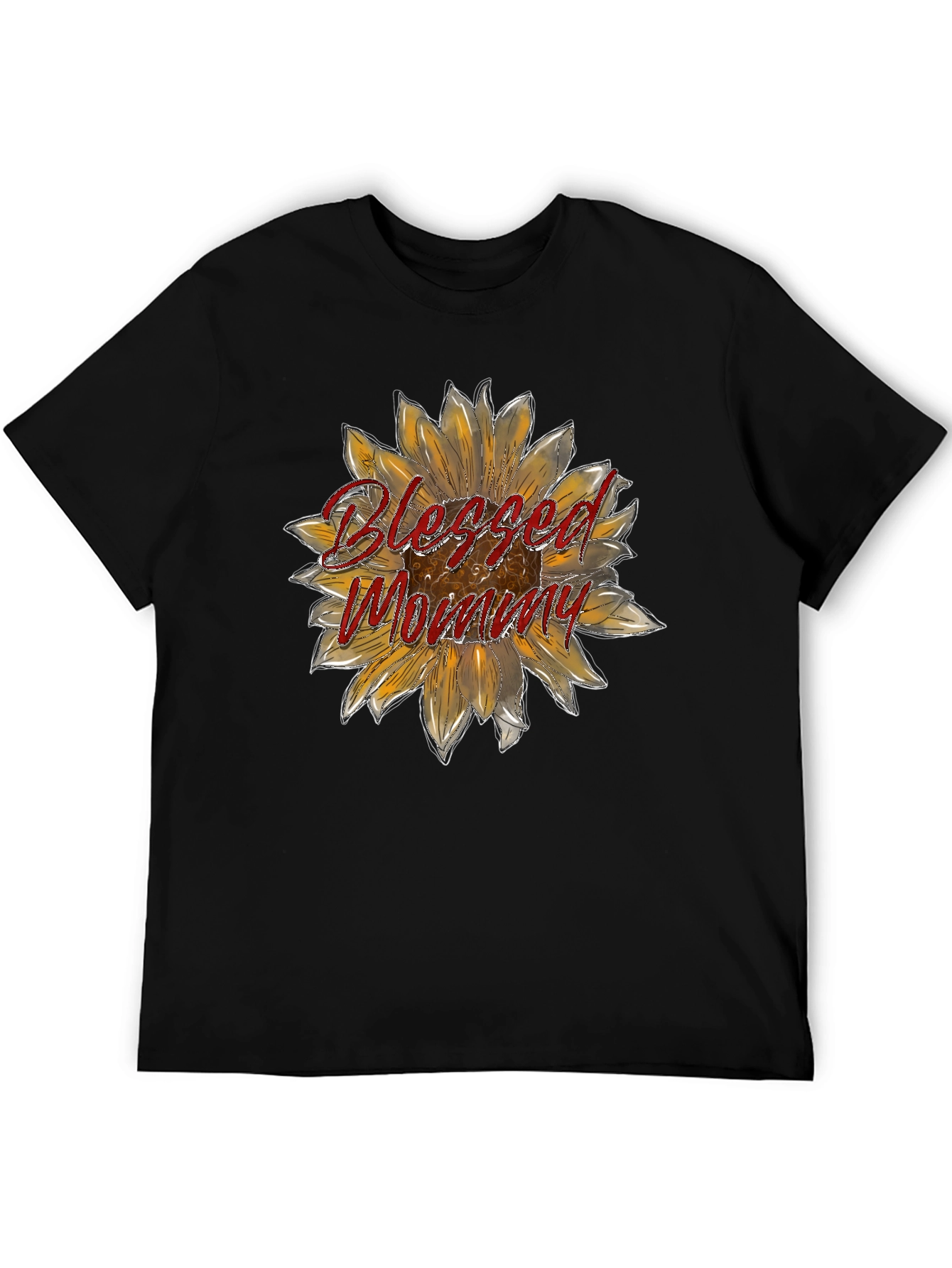 Blessed Mommy Sunflower Graphic T-Shirt
