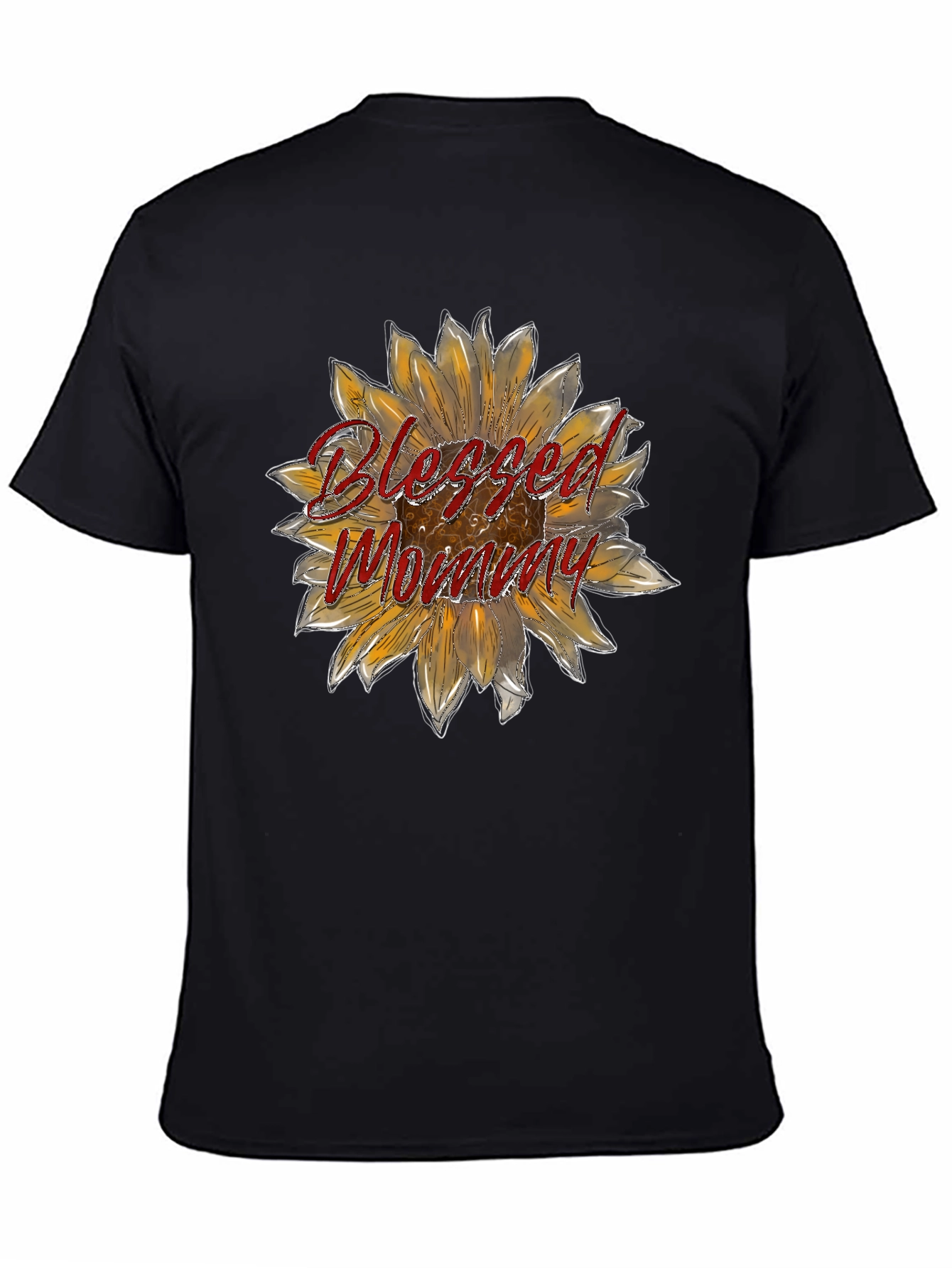 Blessed Mommy Sunflower Graphic T-Shirt