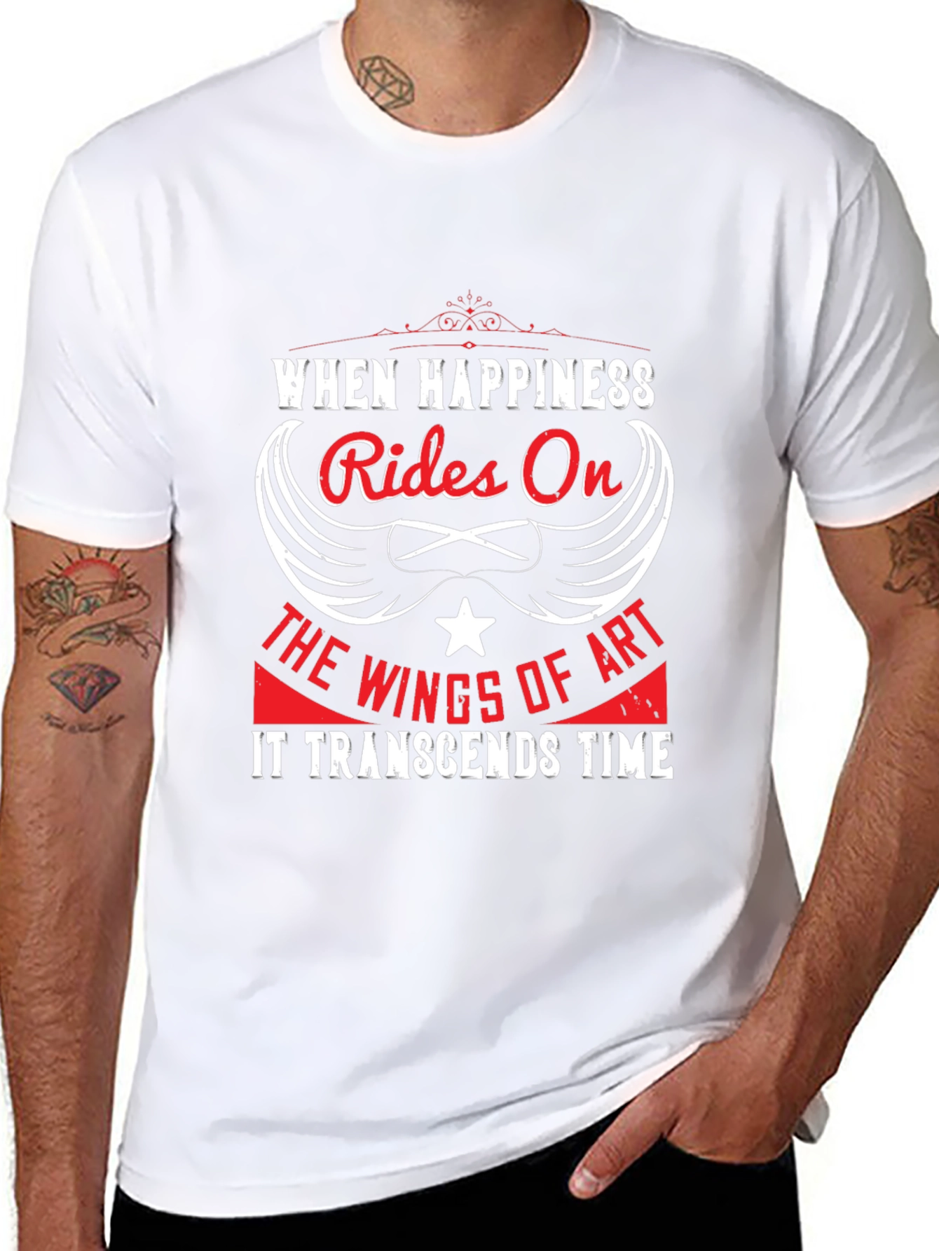 Happiness Rides On Wings of Art Graphic Tee
