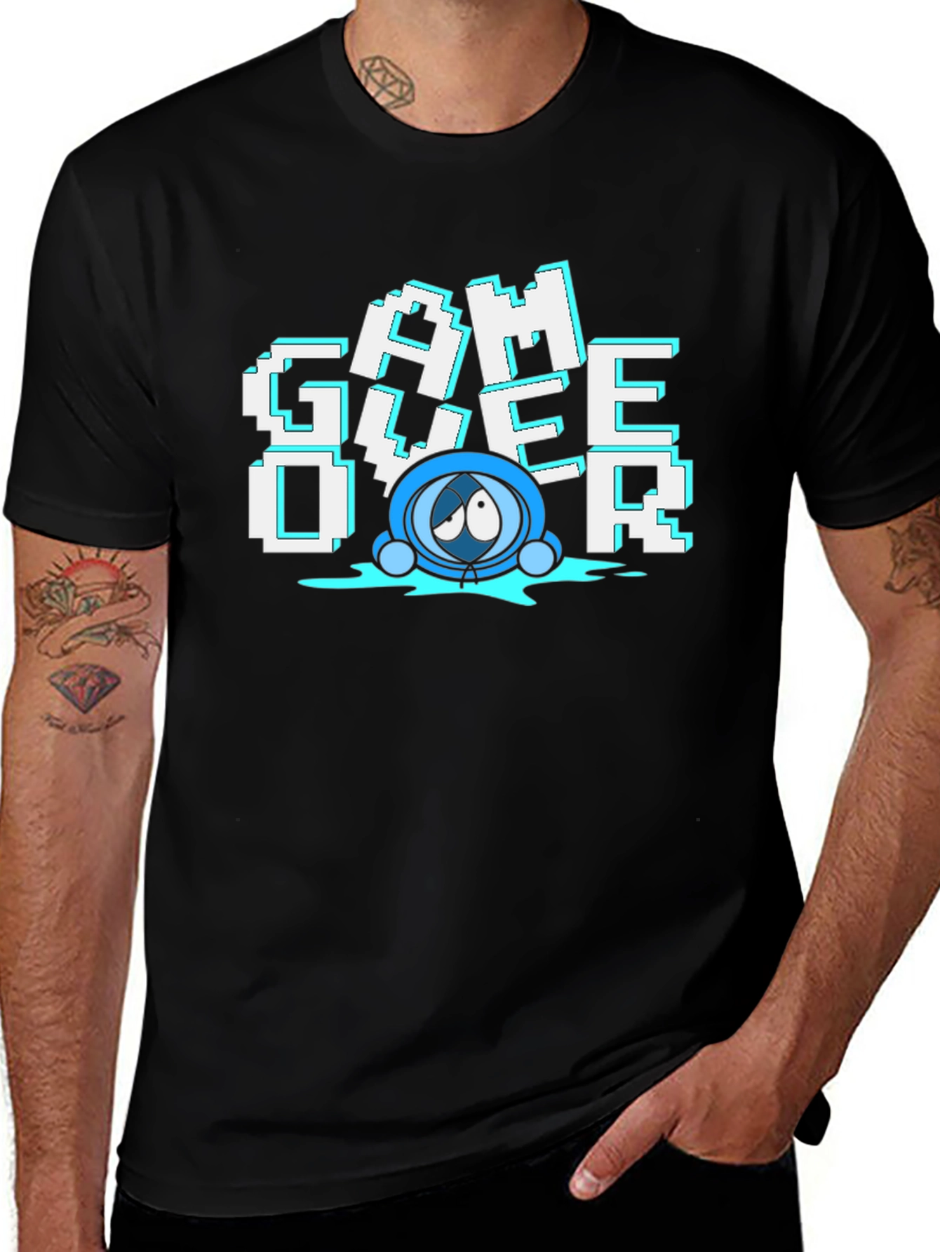 Game Over T-Shirt - Pixelated Design Soft Cotton