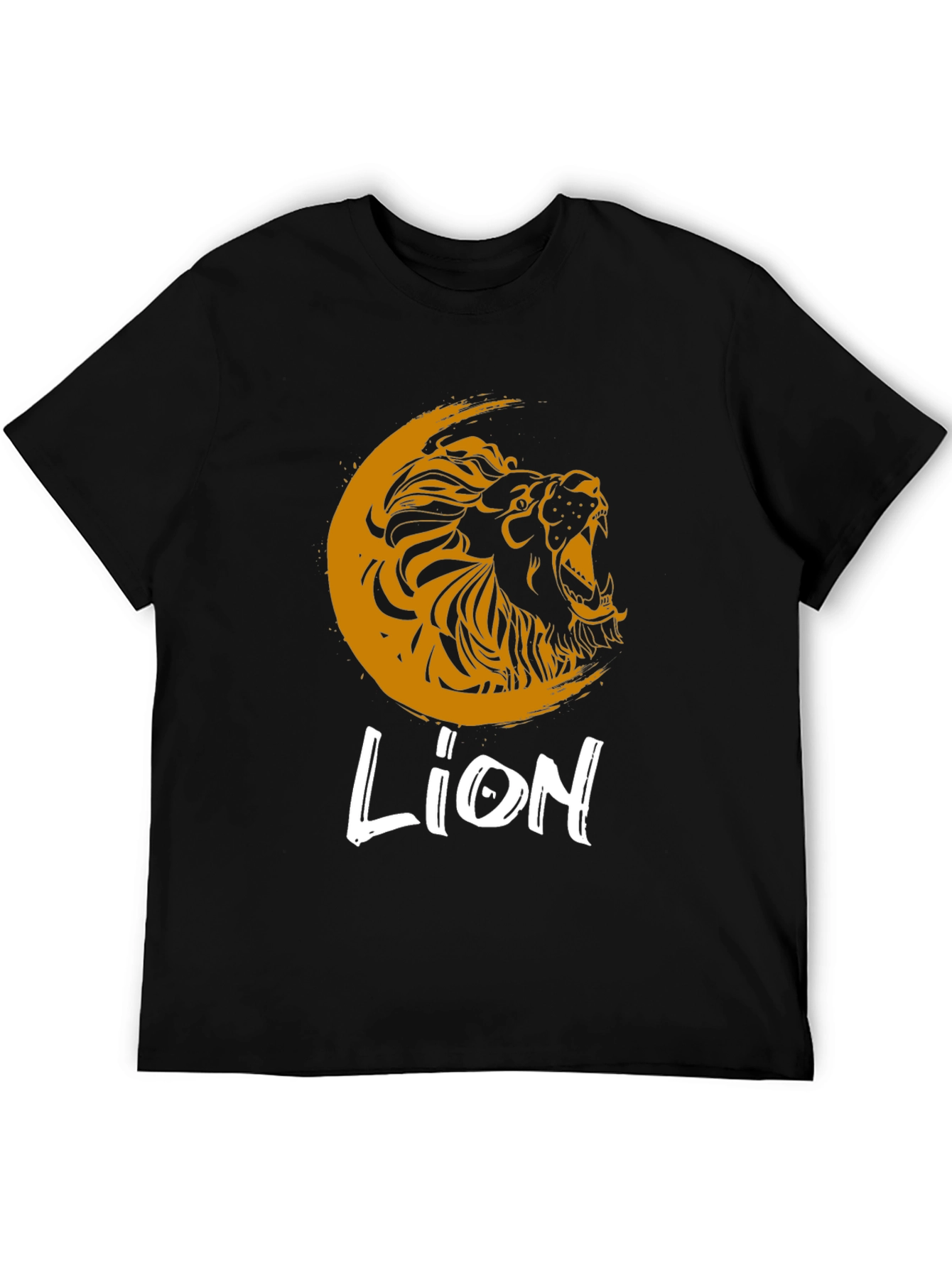 Lion Graphic Print Crew Neck T-Shirt