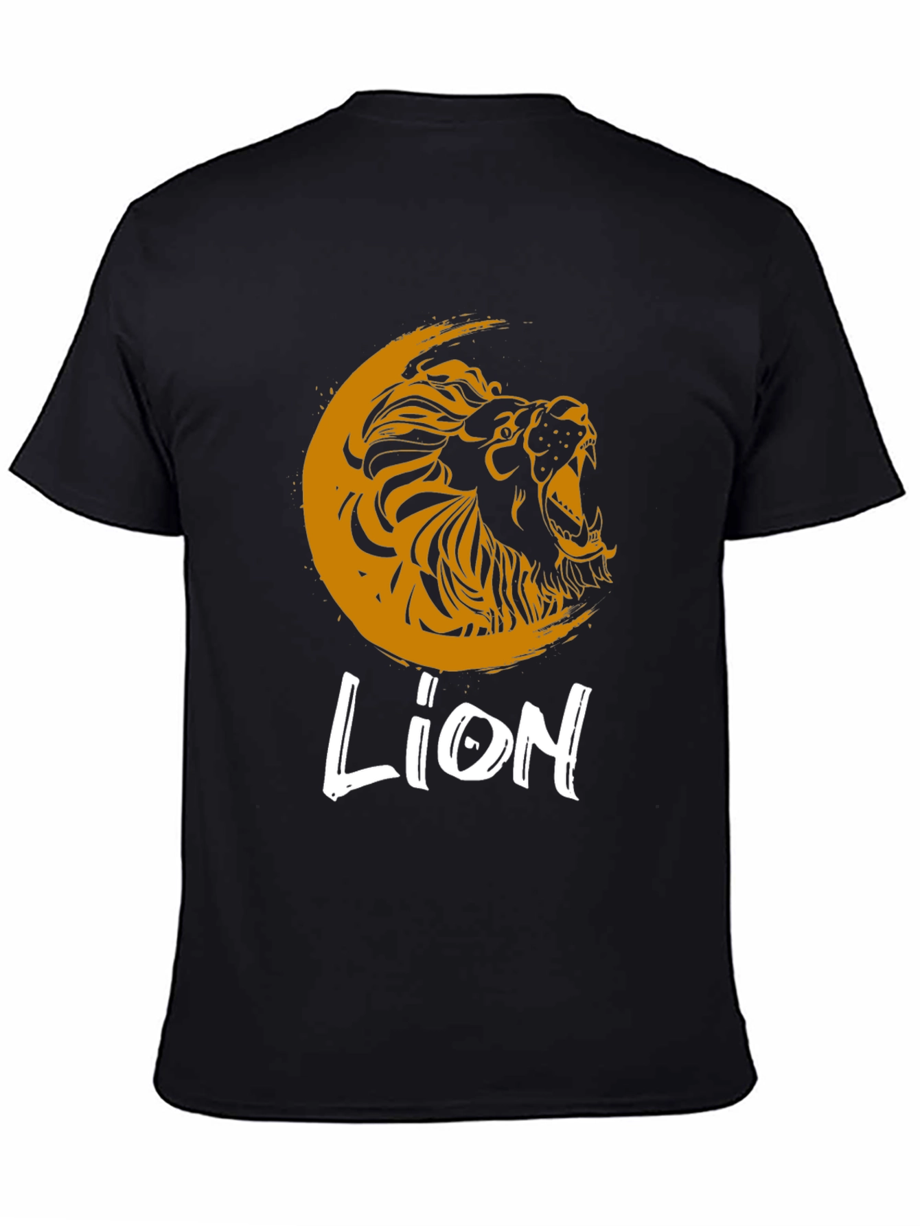 Lion Graphic Print Crew Neck T-Shirt