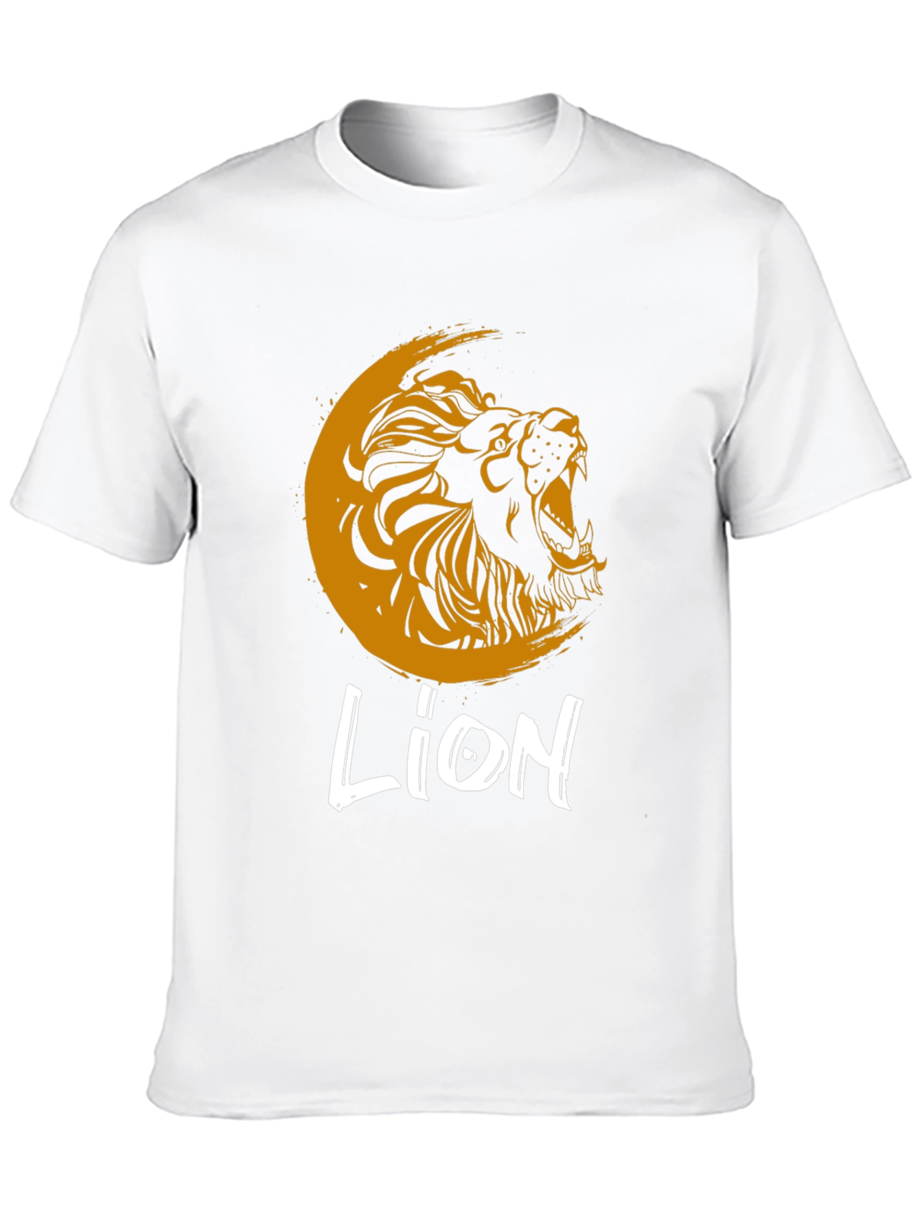 Lion Graphic Print Crew Neck T-Shirt