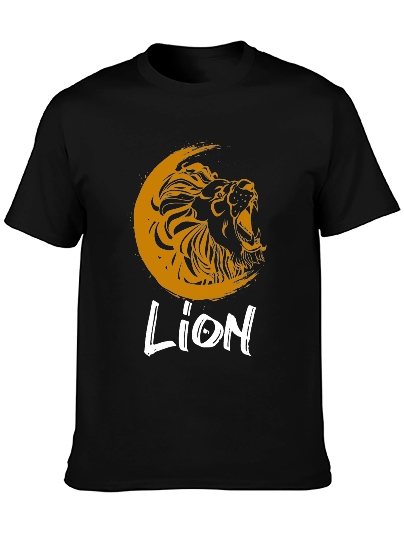 Lion Graphic Print Crew Neck T-Shirt