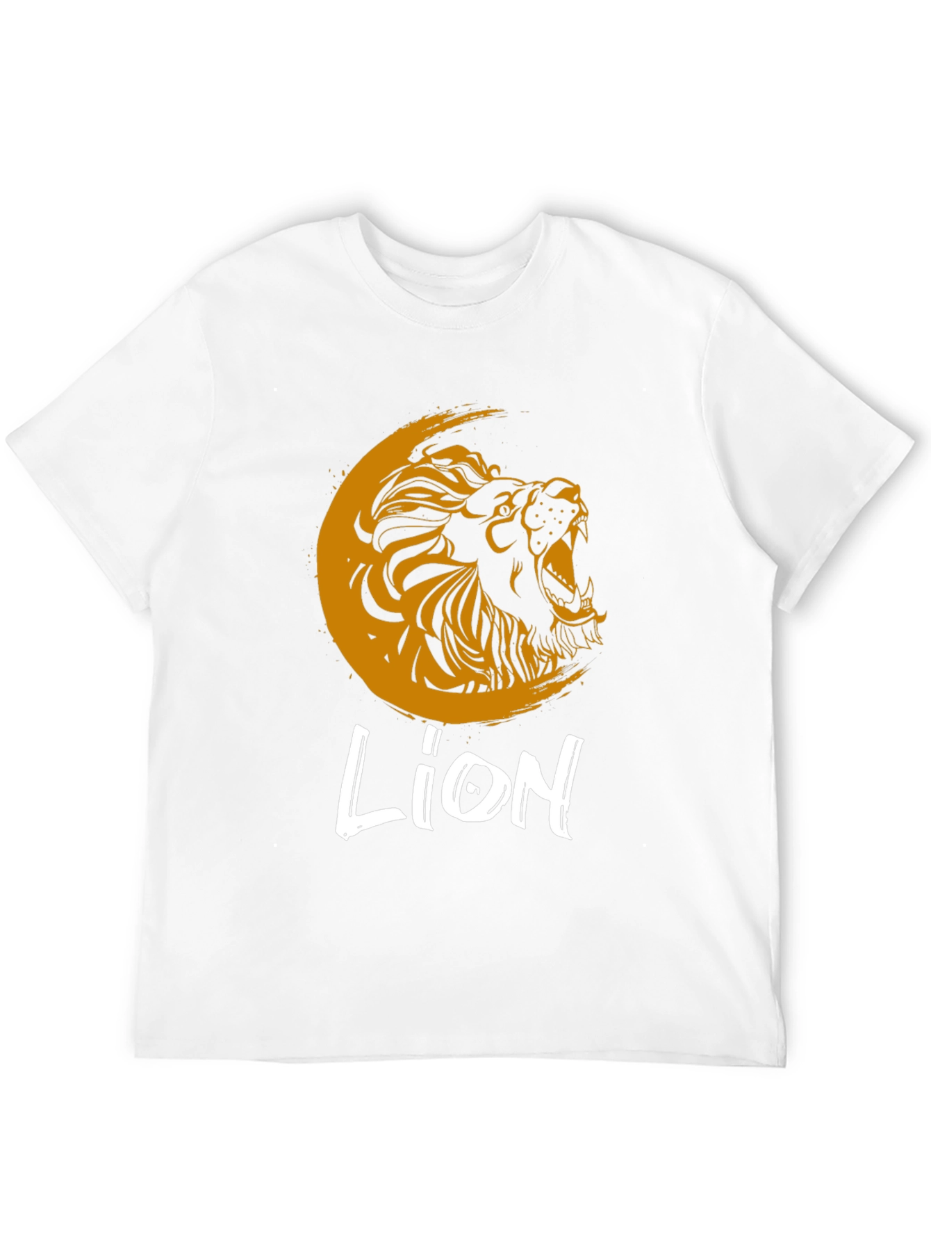 Lion Graphic Print Crew Neck T-Shirt