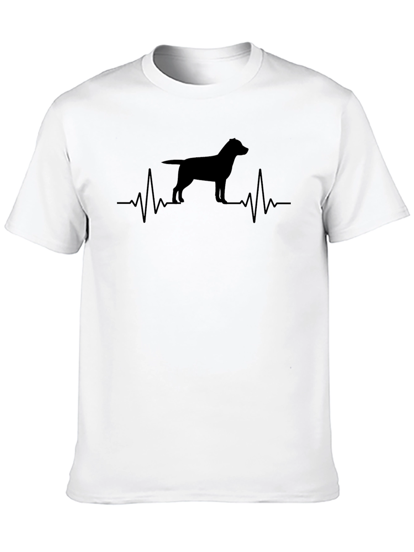 Dog Heartbeat Graphic Tee - Black Casual T-Shirt