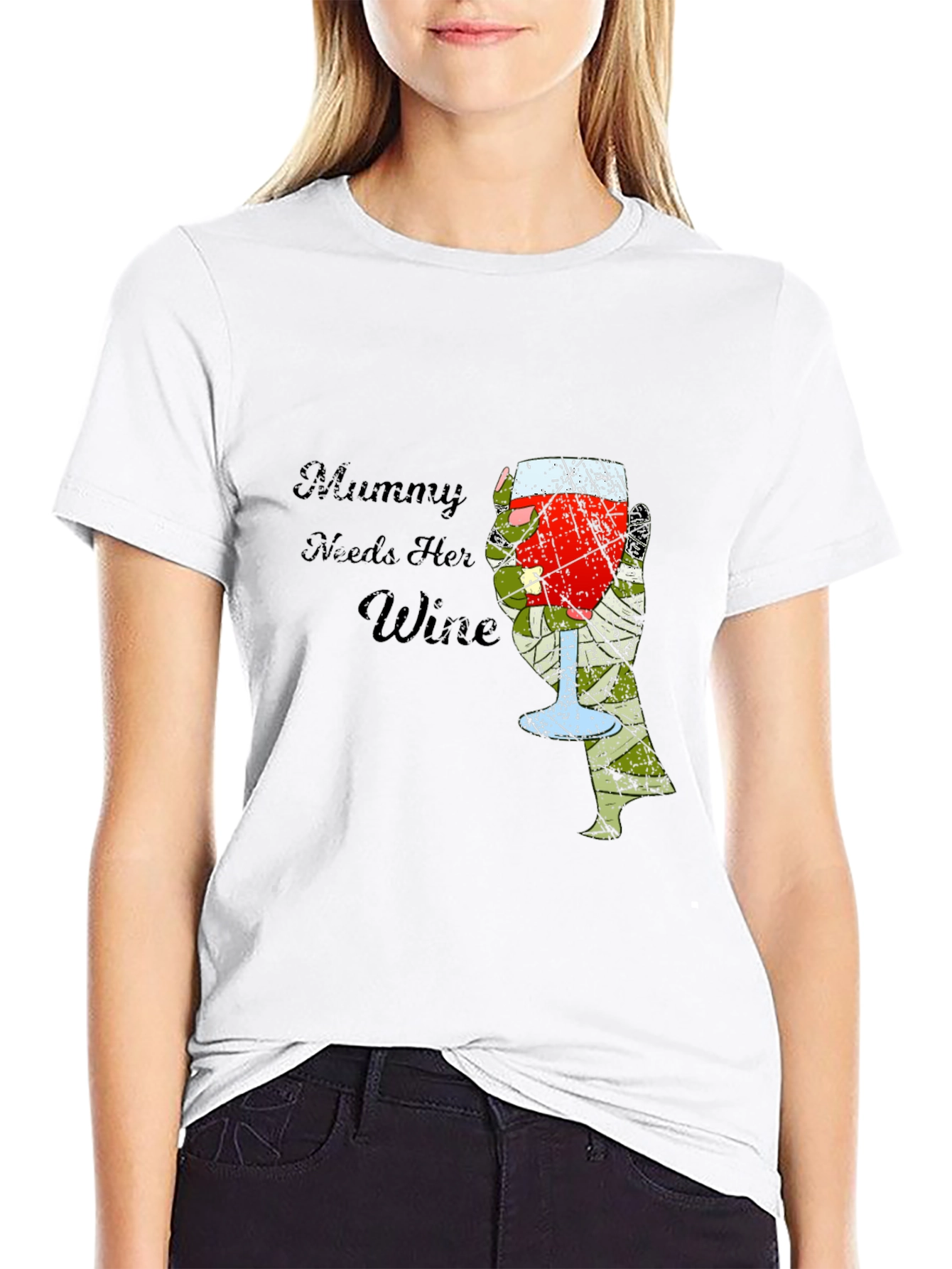 Mummy Needs Wine Graphic T-Shirt - Black