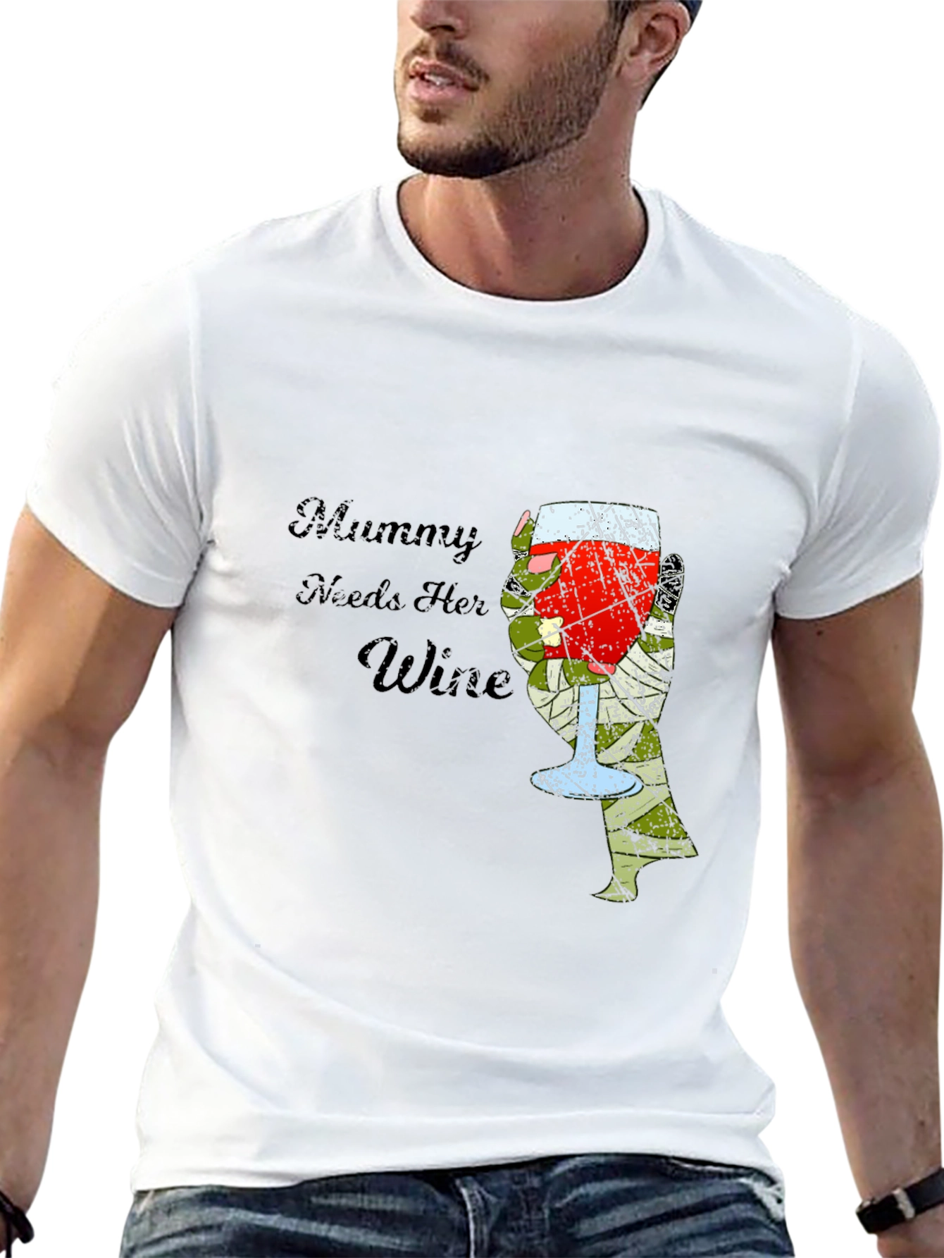 Mummy Needs Wine Graphic T-Shirt - Black