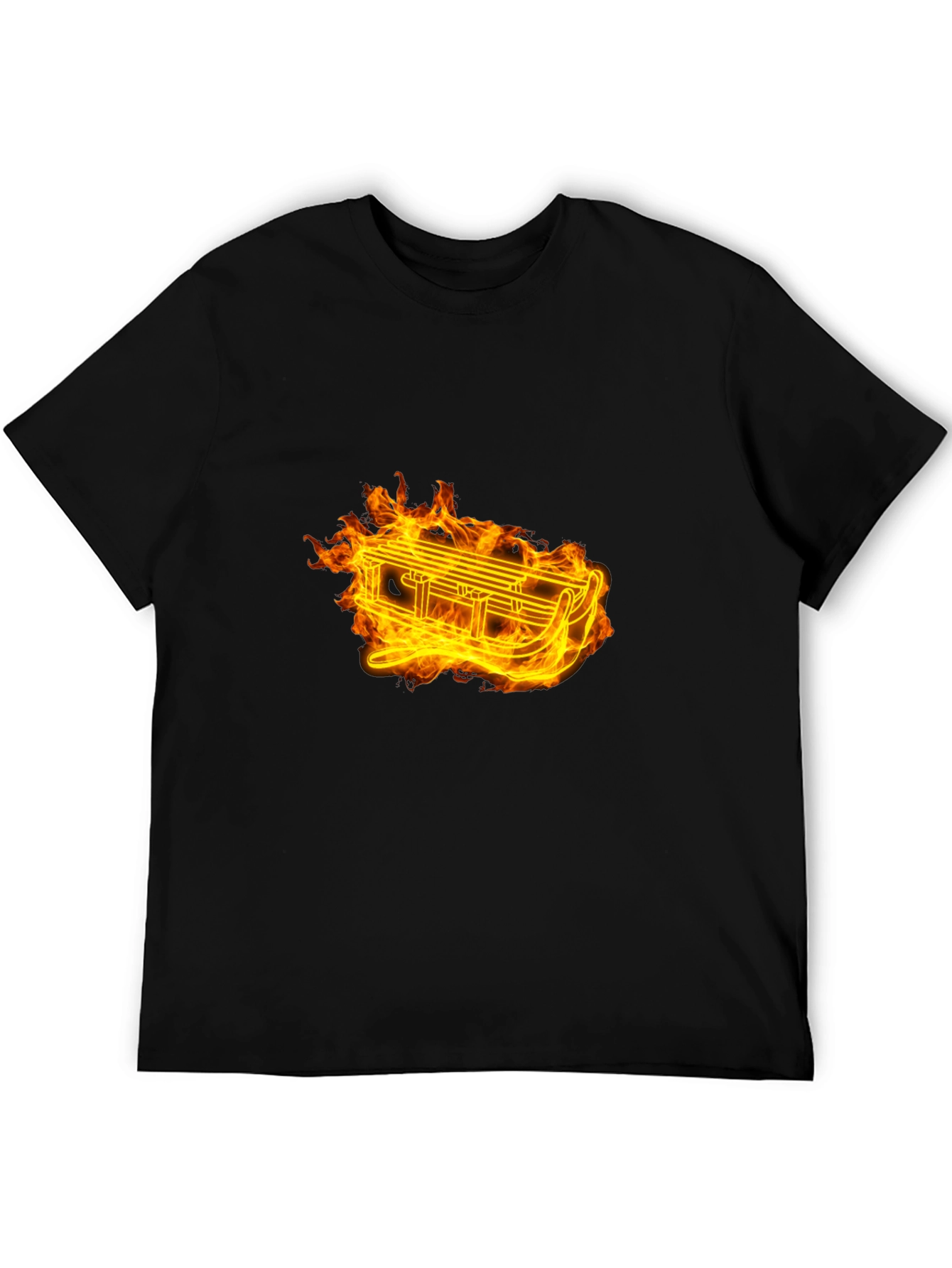 Fiery Sled Graphic Tee - Black Cotton Comfort