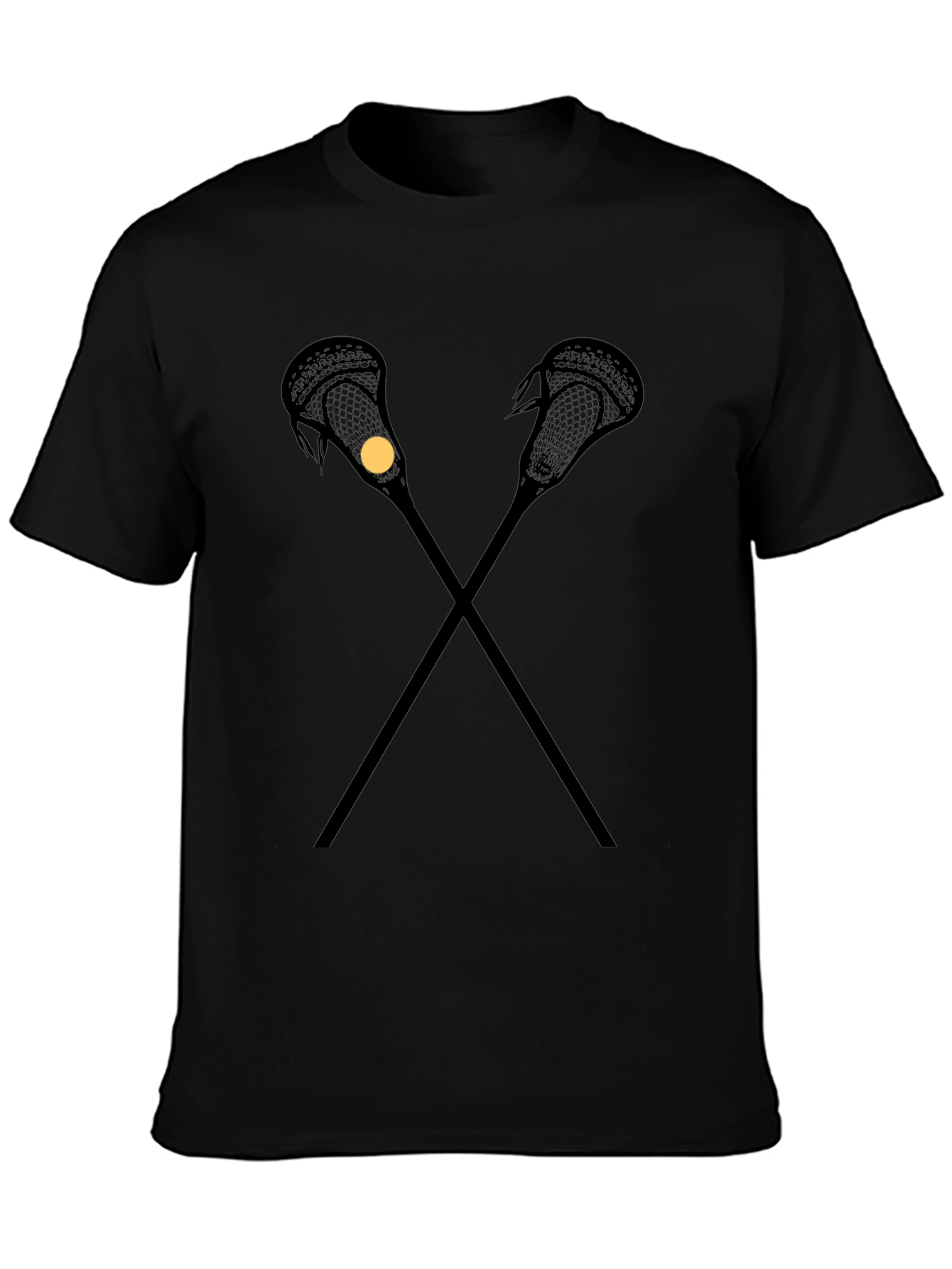 Lacrosse Sticks T-Shirt - Black Cotton Tee