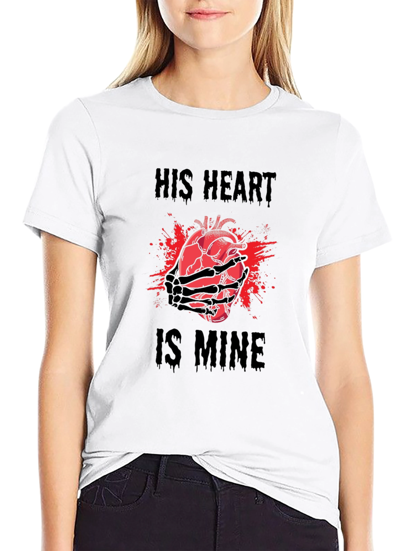 His Heart is Mine Graphic Tee - Black