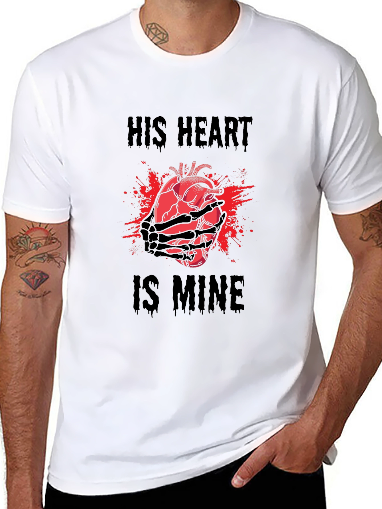 His Heart is Mine Graphic Tee - Black