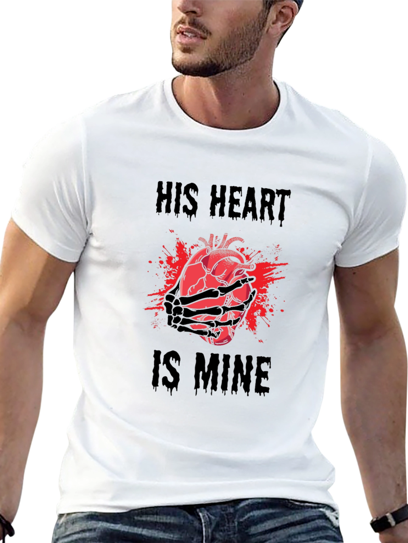 His Heart is Mine Graphic Tee - Black