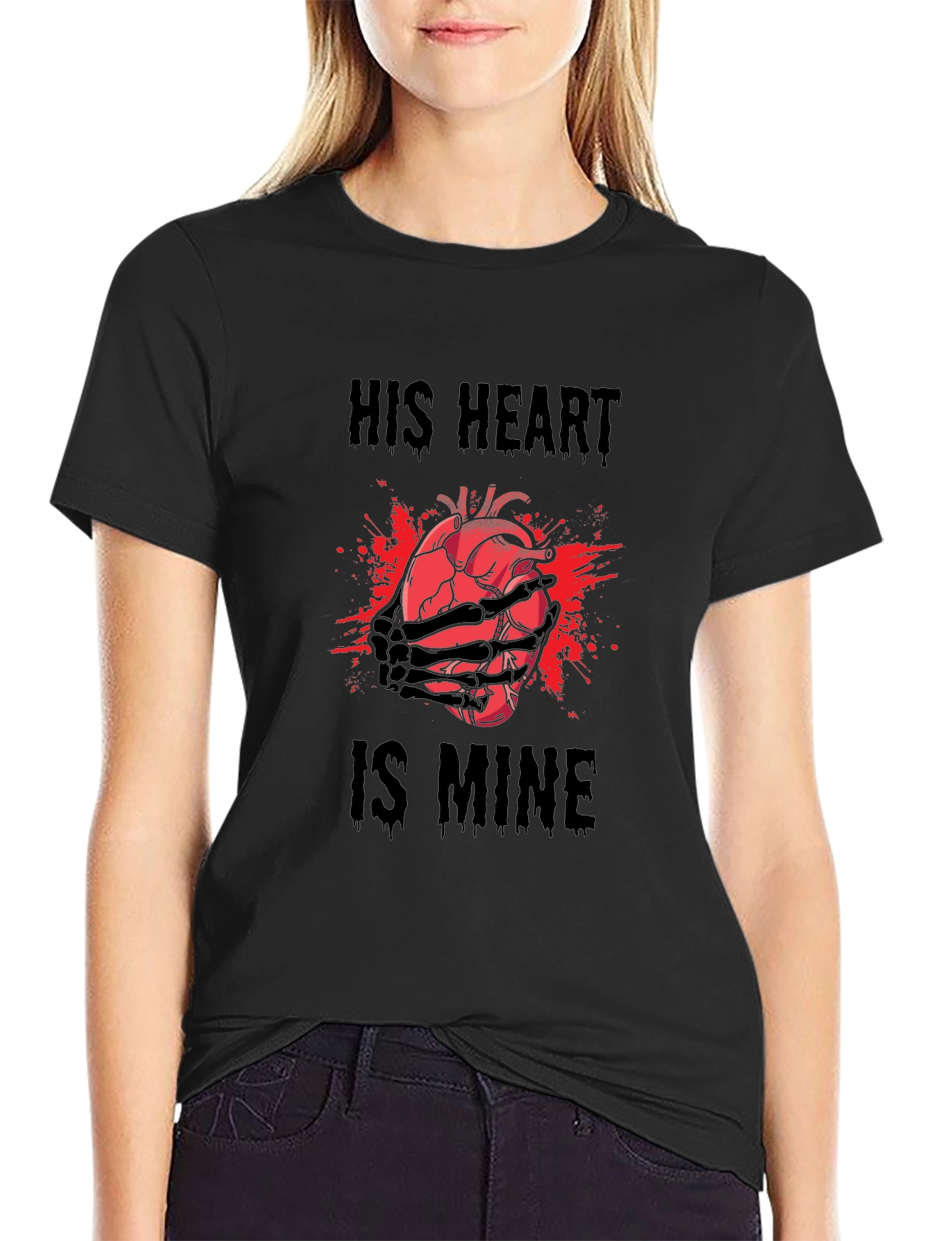 His Heart is Mine Graphic Tee - Black