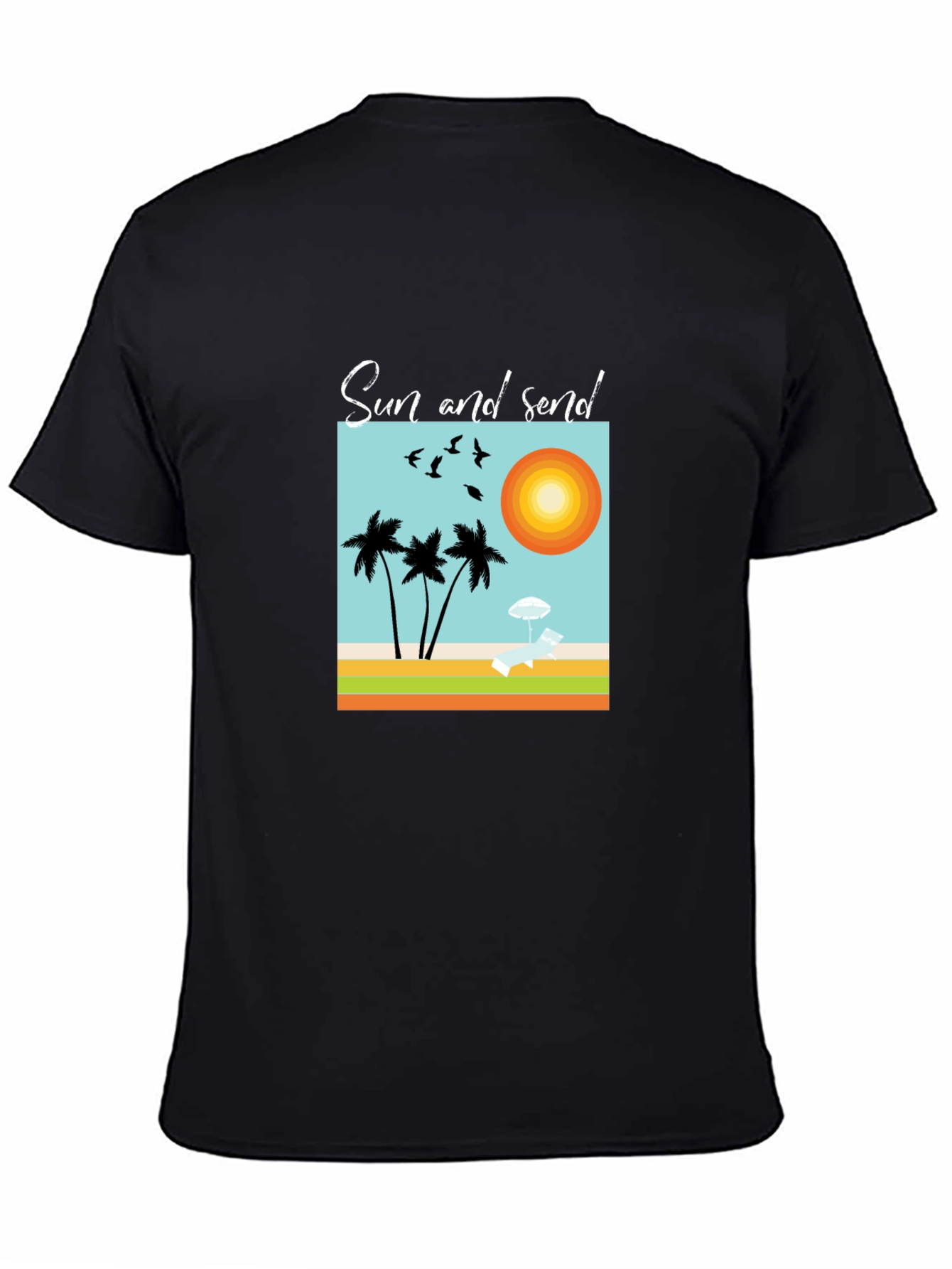 Sun and Send Black Graphic Tee