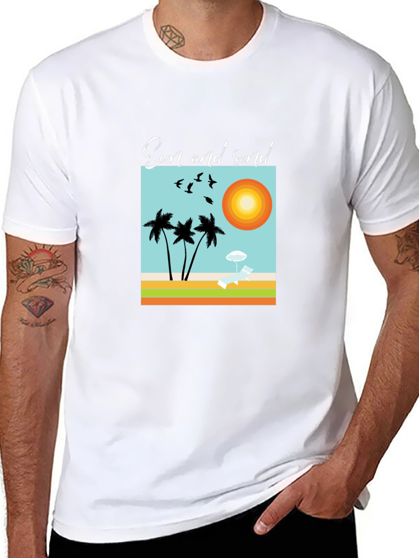Sun and Send Black Graphic Tee