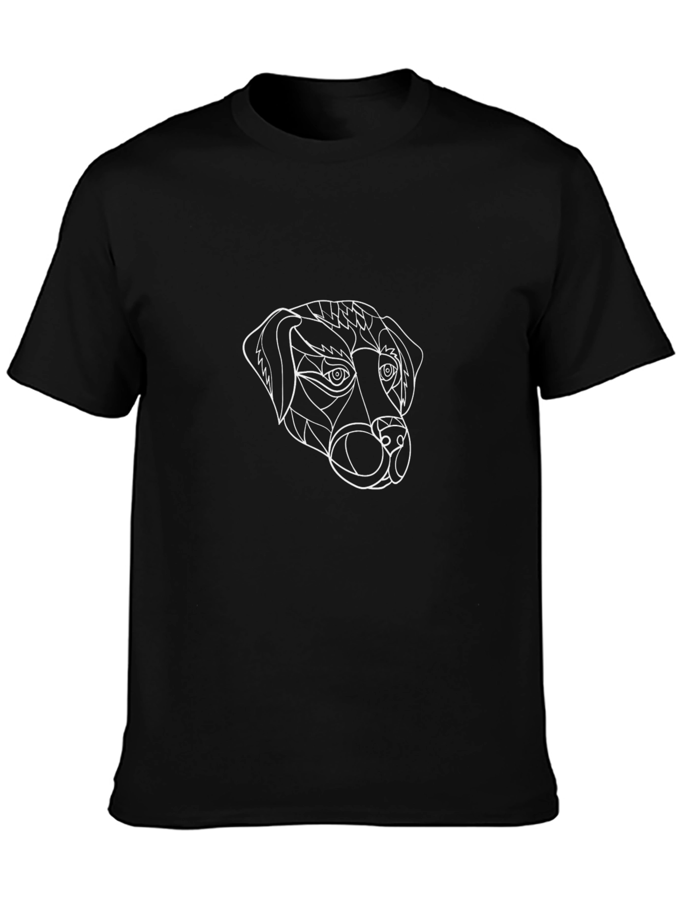 Abstract Dog Graphic Black T-Shirt
