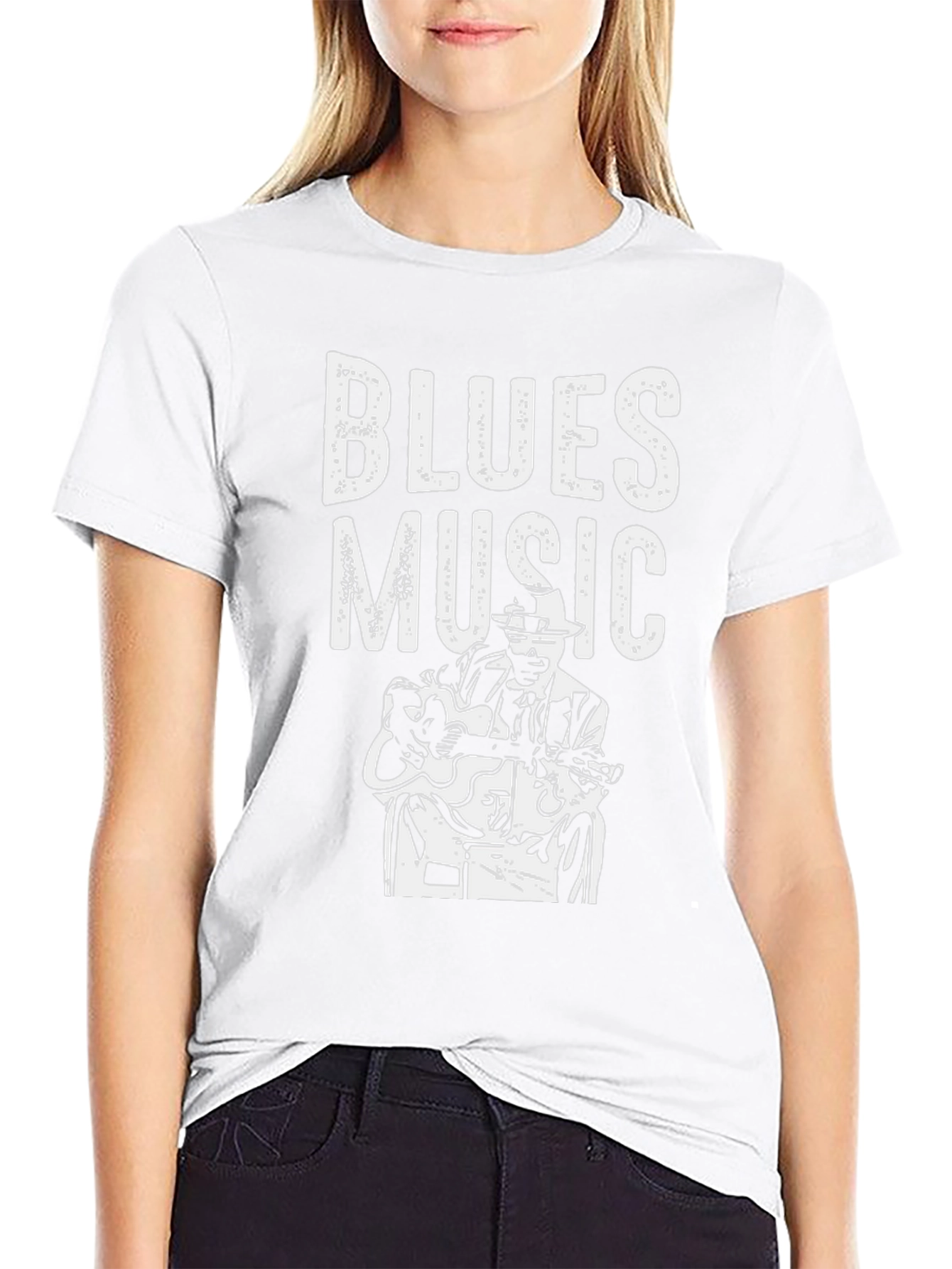 Blues Music Graphic T-Shirt - Black