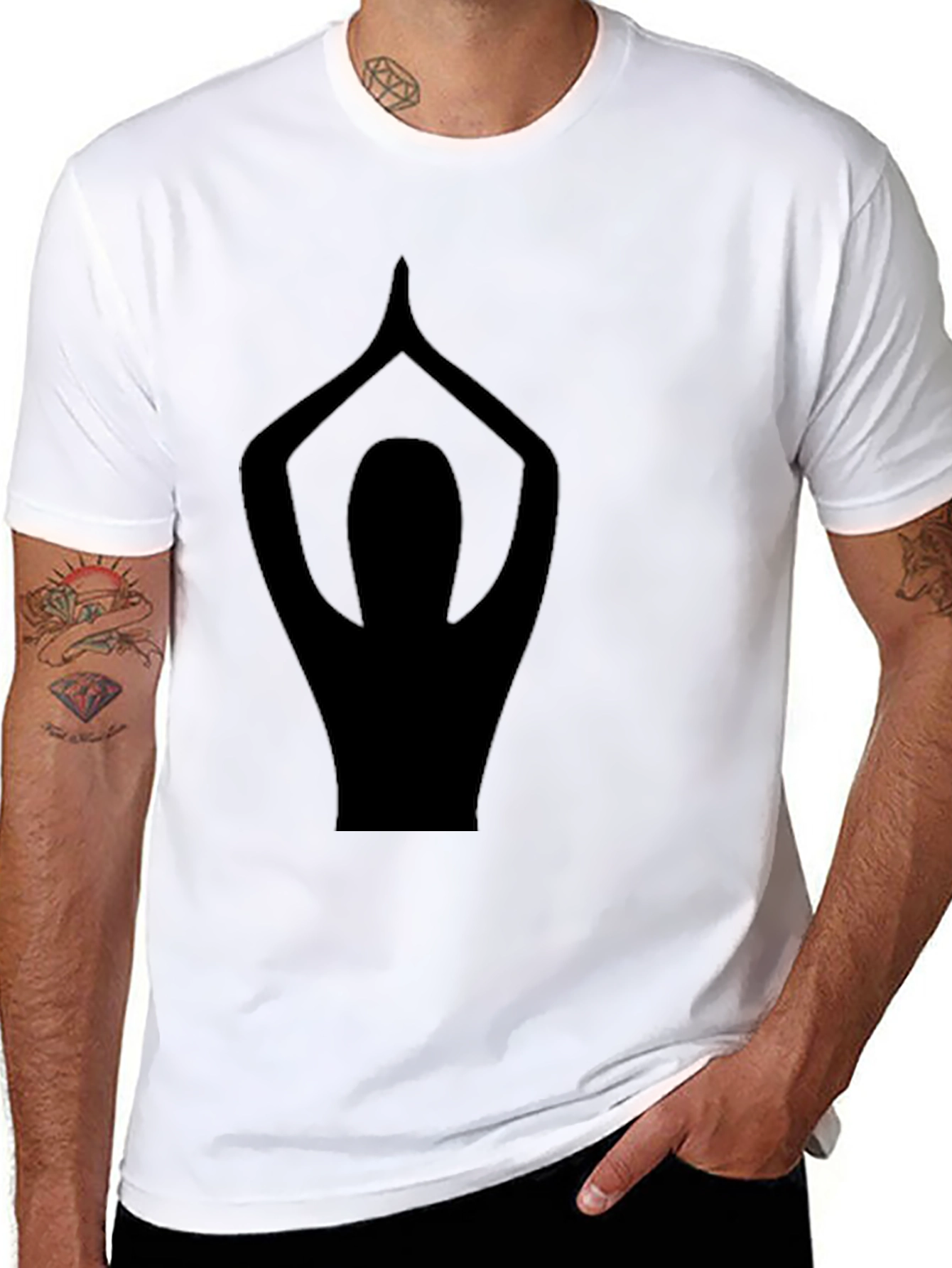Yoga Pose Graphic Black T-Shirt