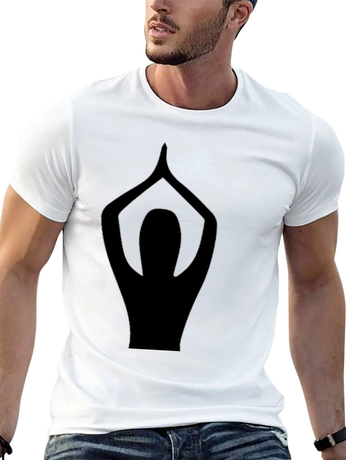 Yoga Pose Graphic Black T-Shirt