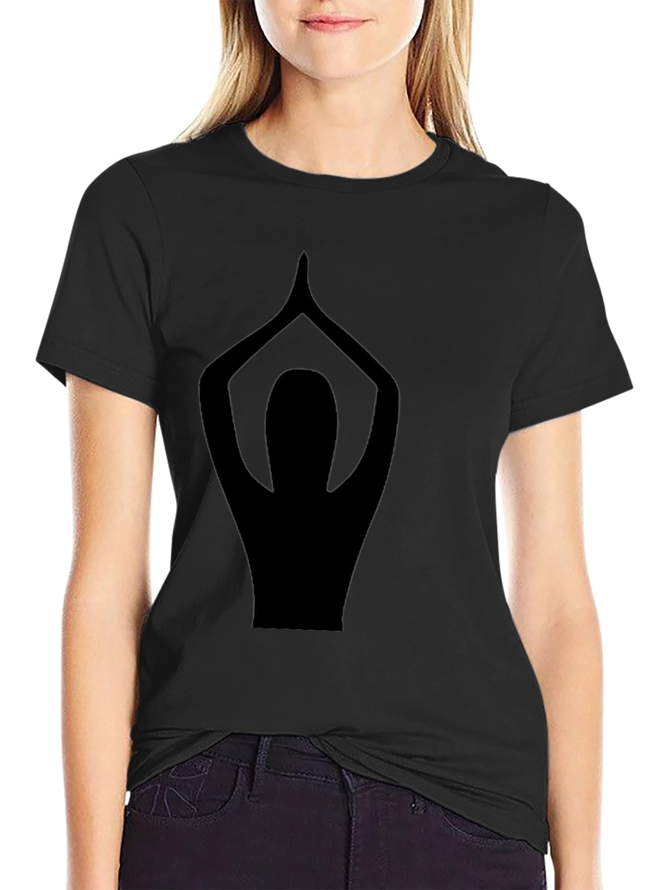 Yoga Pose Graphic Black T-Shirt
