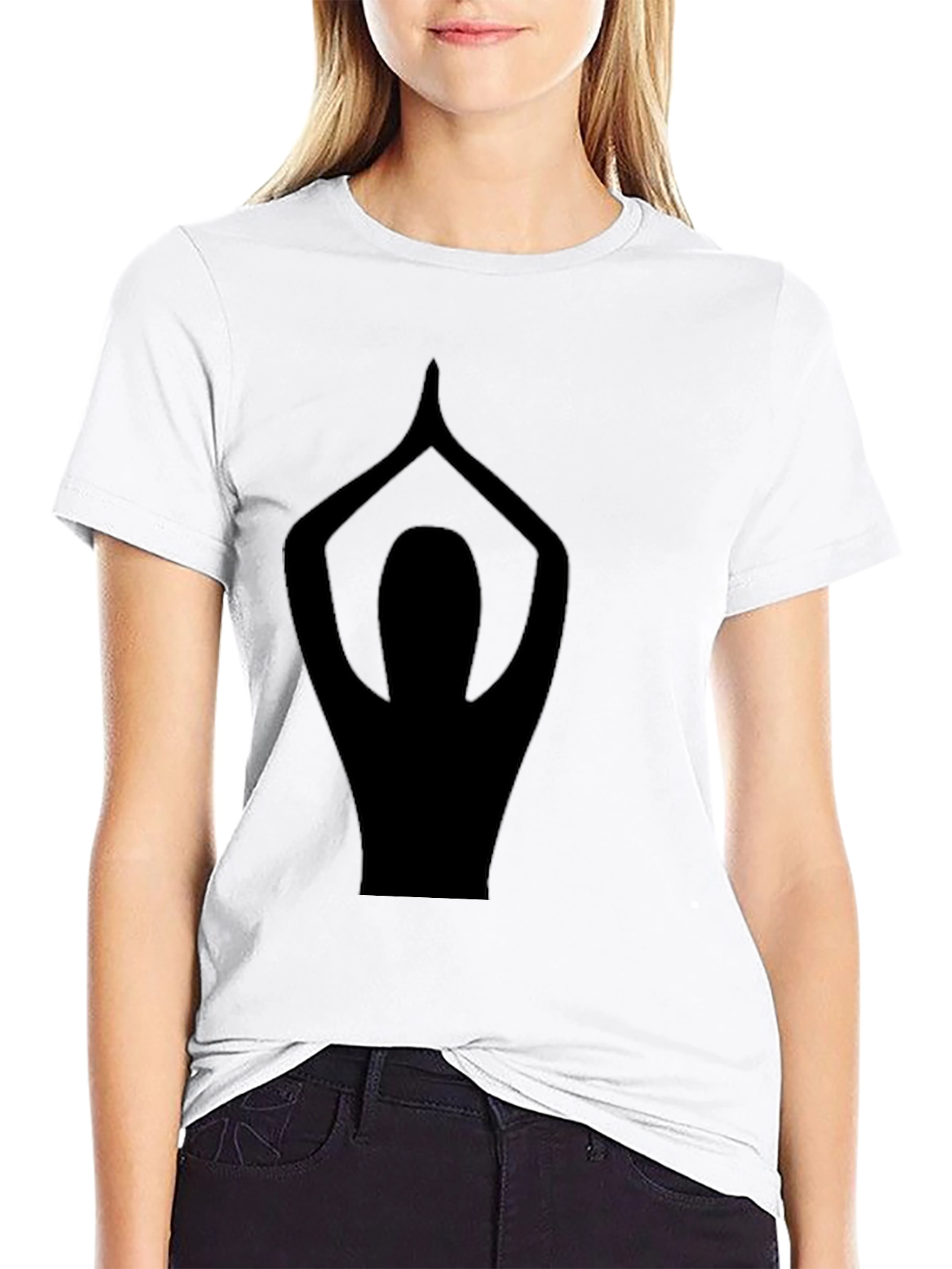 Yoga Pose Graphic Black T-Shirt