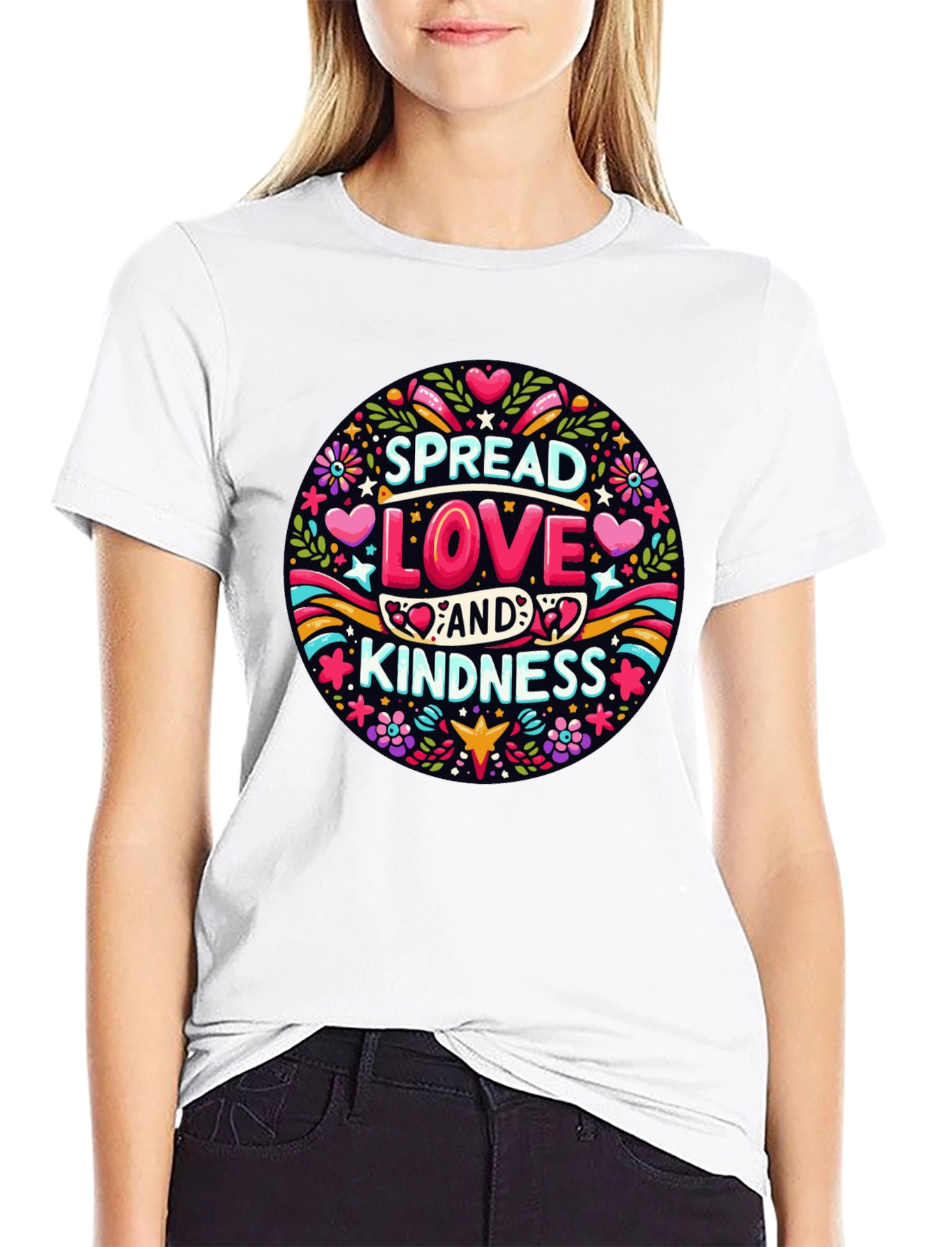 Spread Love & Kindness Graphic Tee - Black