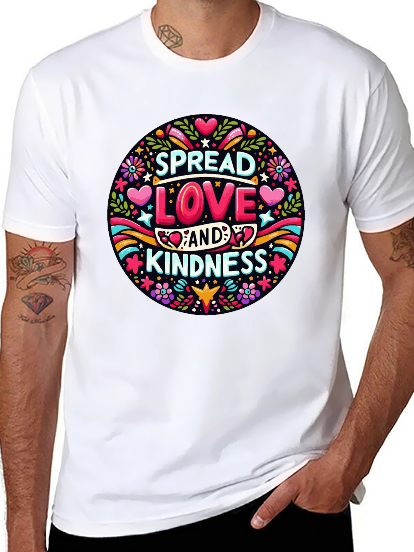Spread Love & Kindness Graphic Tee - Black