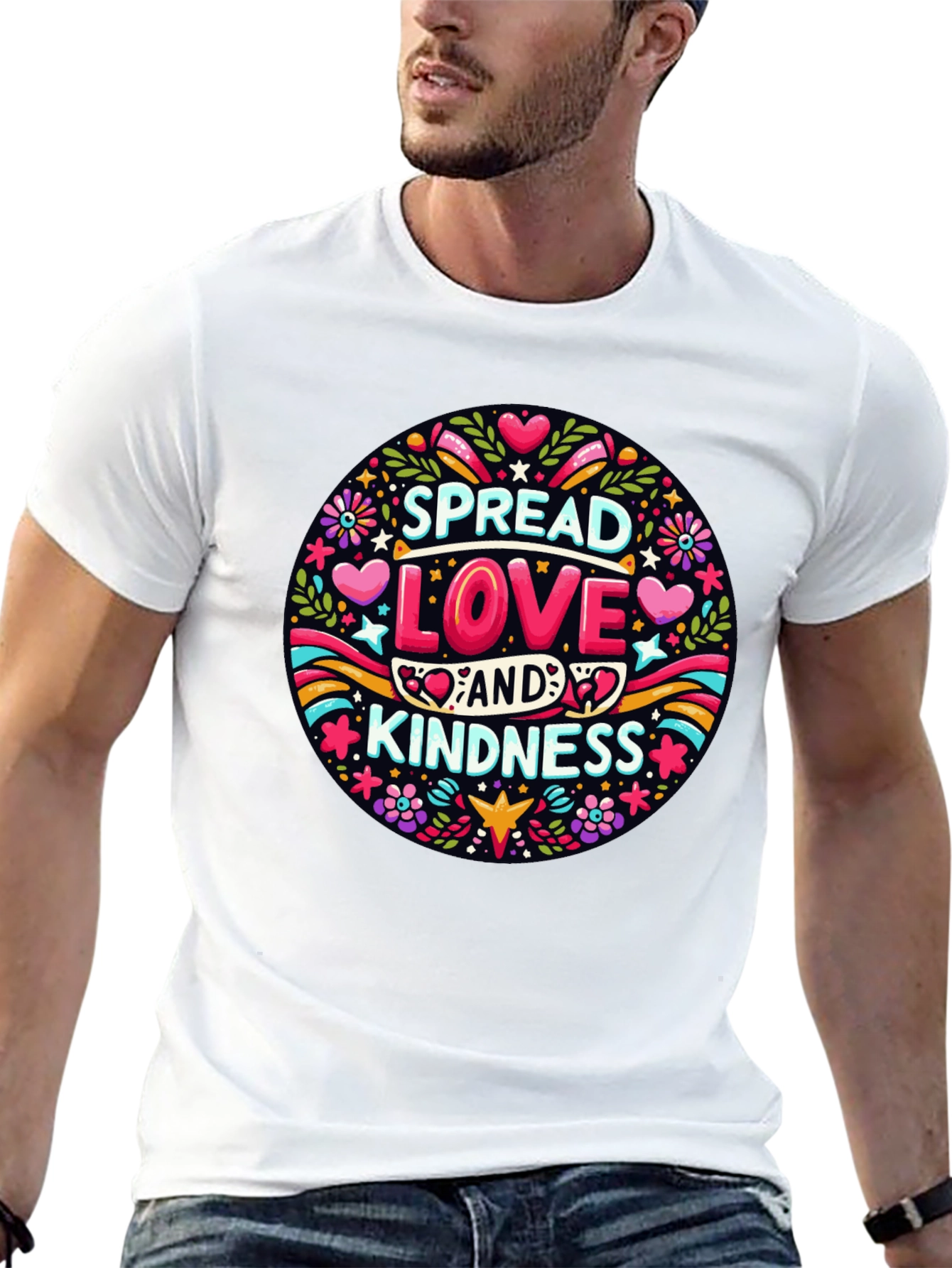 Spread Love & Kindness Graphic Tee - Black