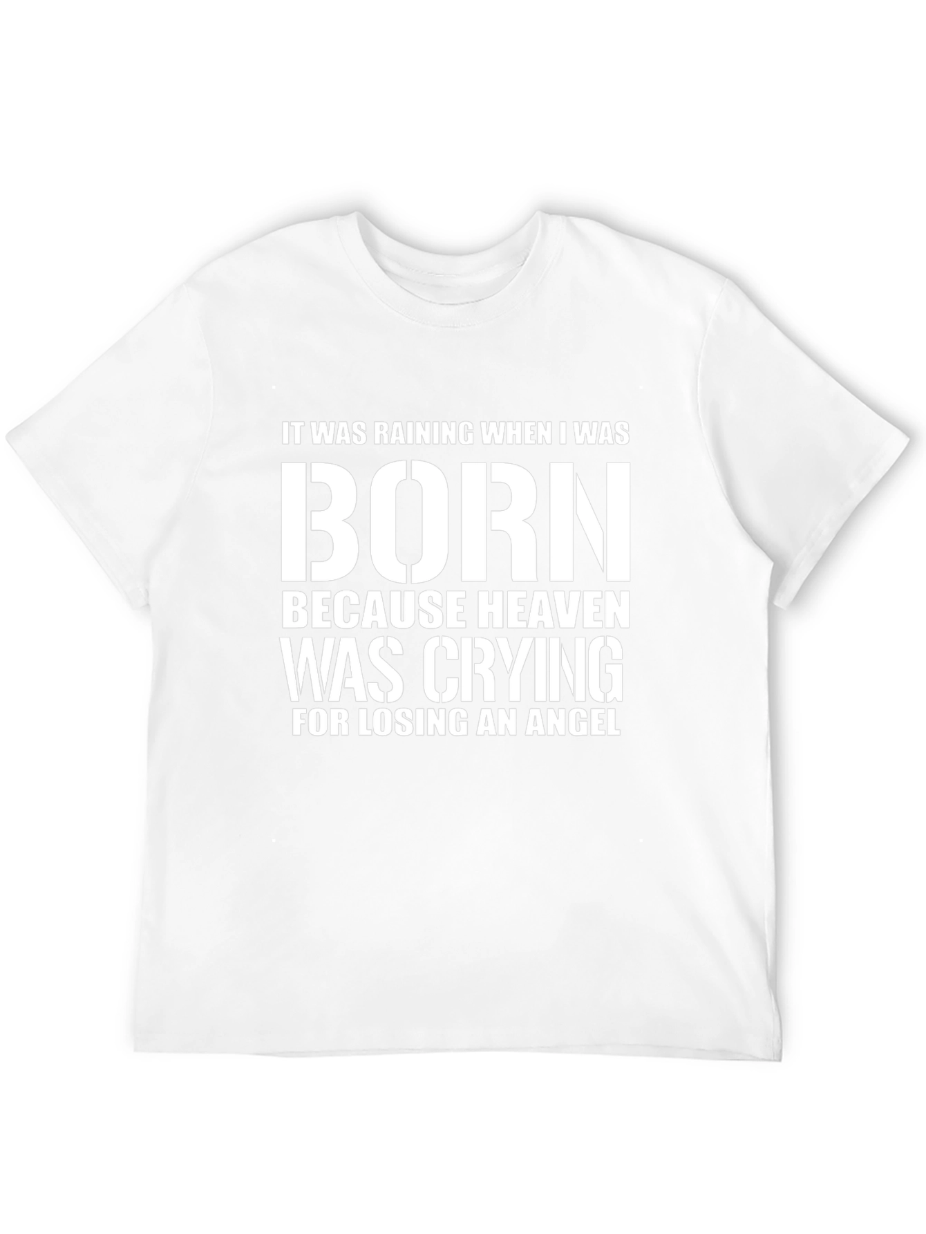 Heaven Crying Angel Born Black T-Shirt