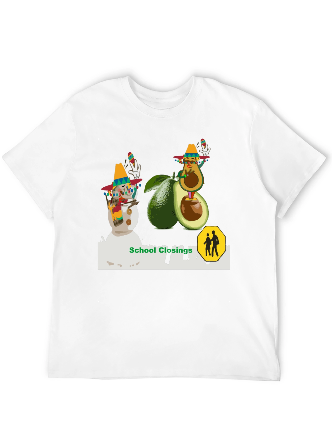 Festive Avocado & Snowman Graphic Tee