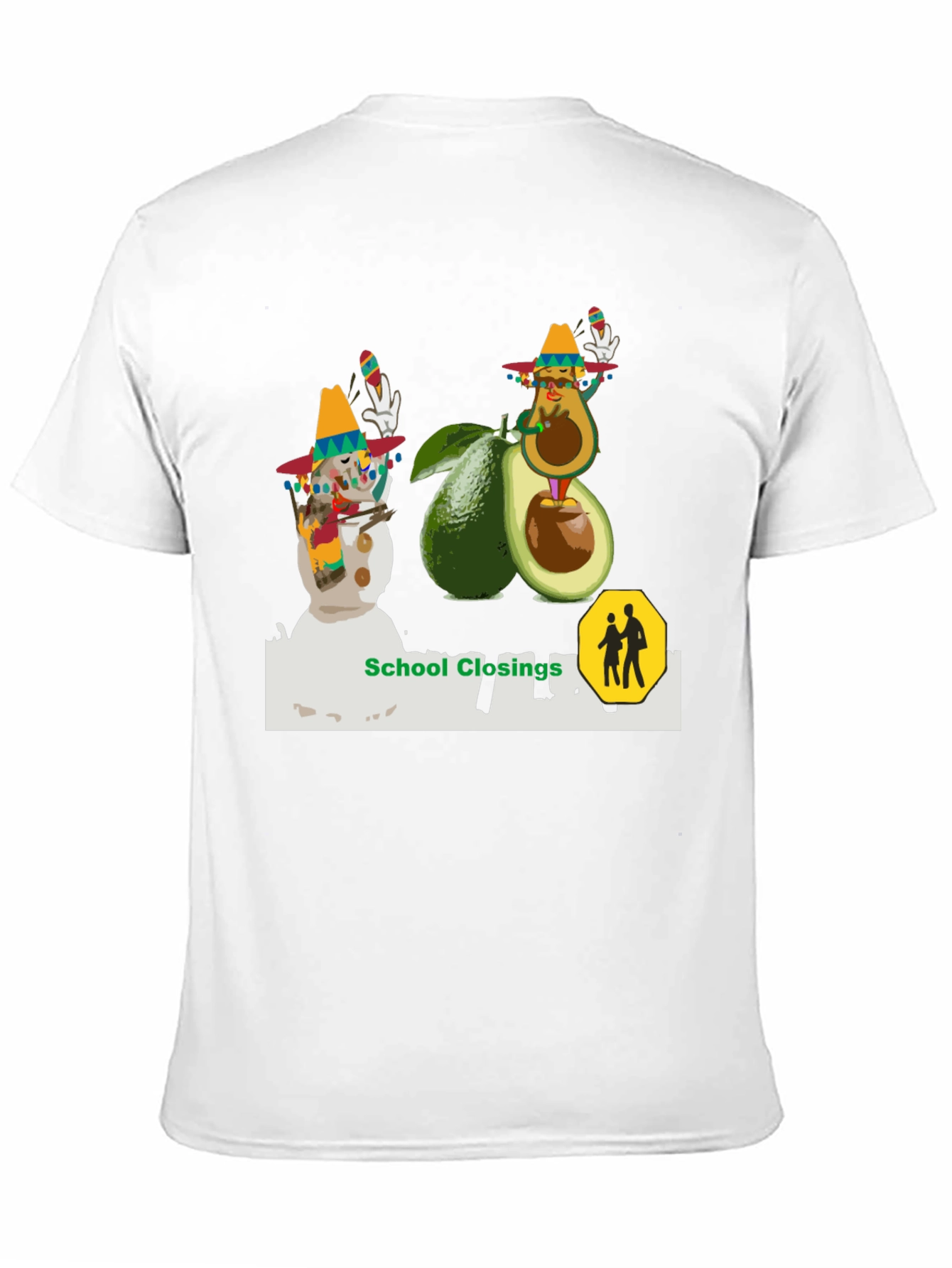 Festive Avocado & Snowman Graphic Tee
