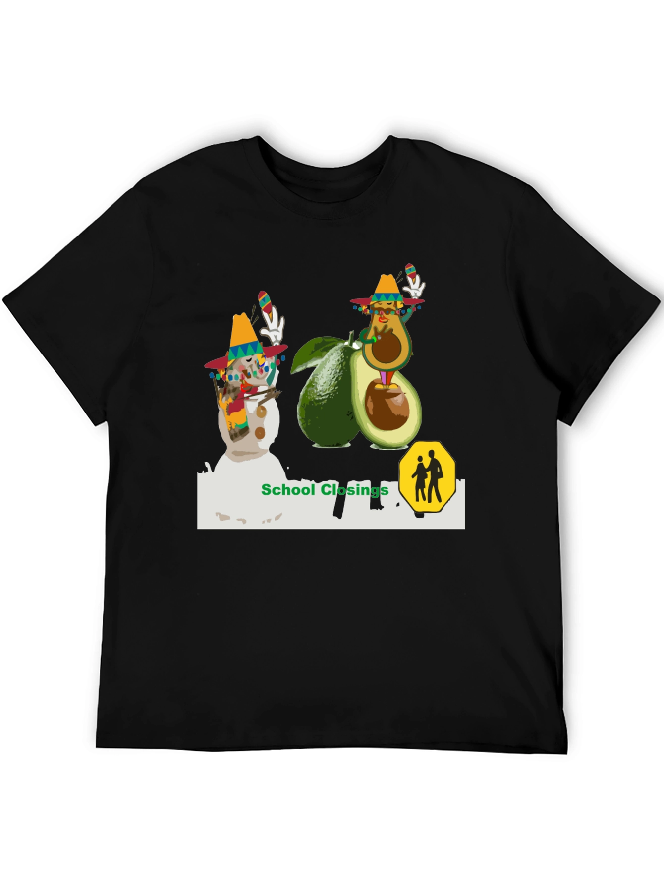 Festive Avocado & Snowman Graphic Tee
