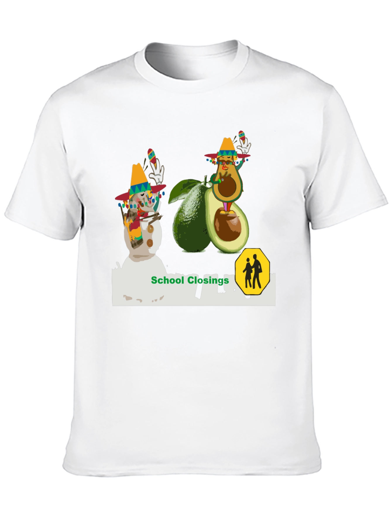 Festive Avocado & Snowman Graphic Tee