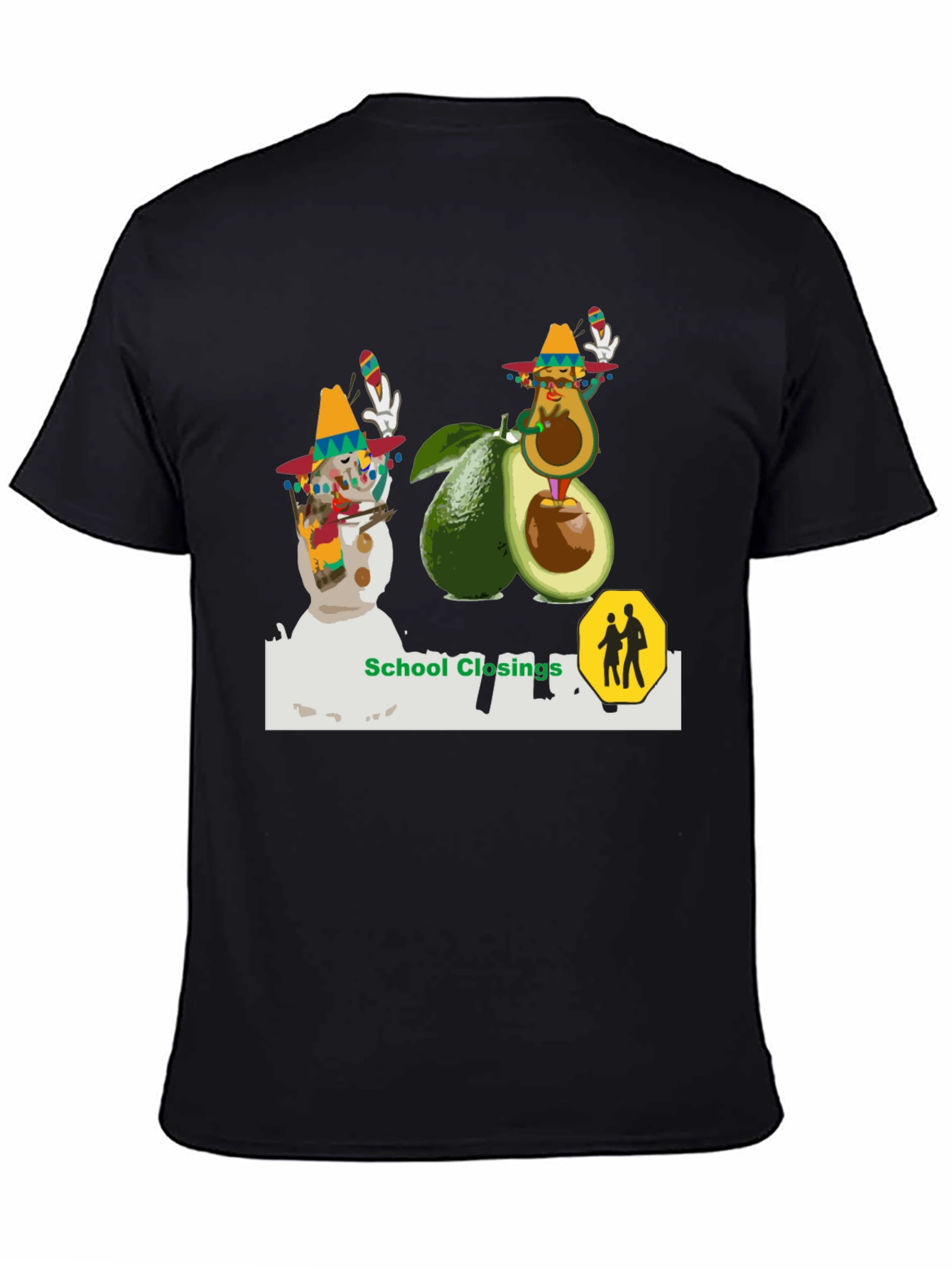 Festive Avocado & Snowman Graphic Tee