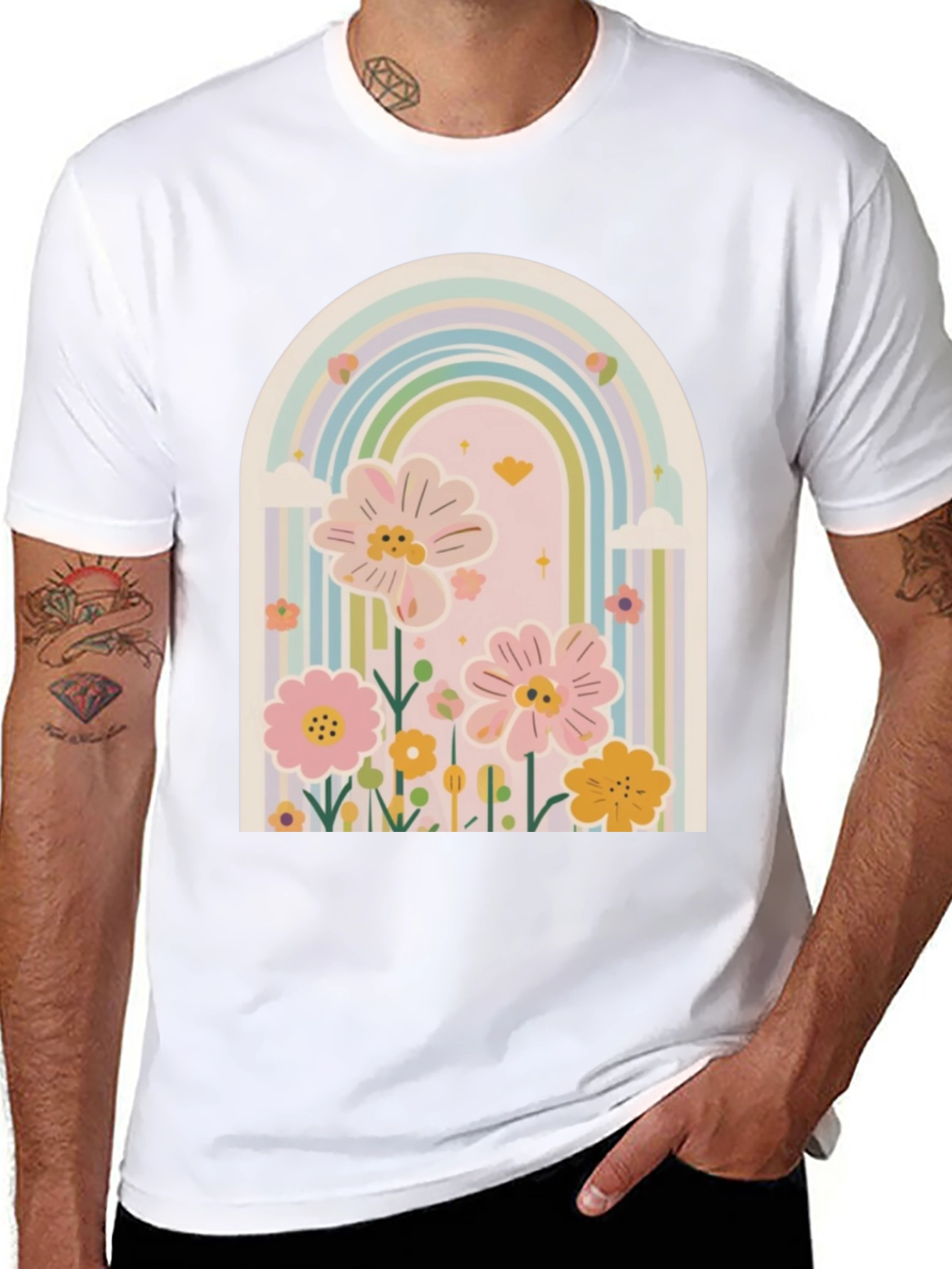 Rainbow Floral Graphic Tee