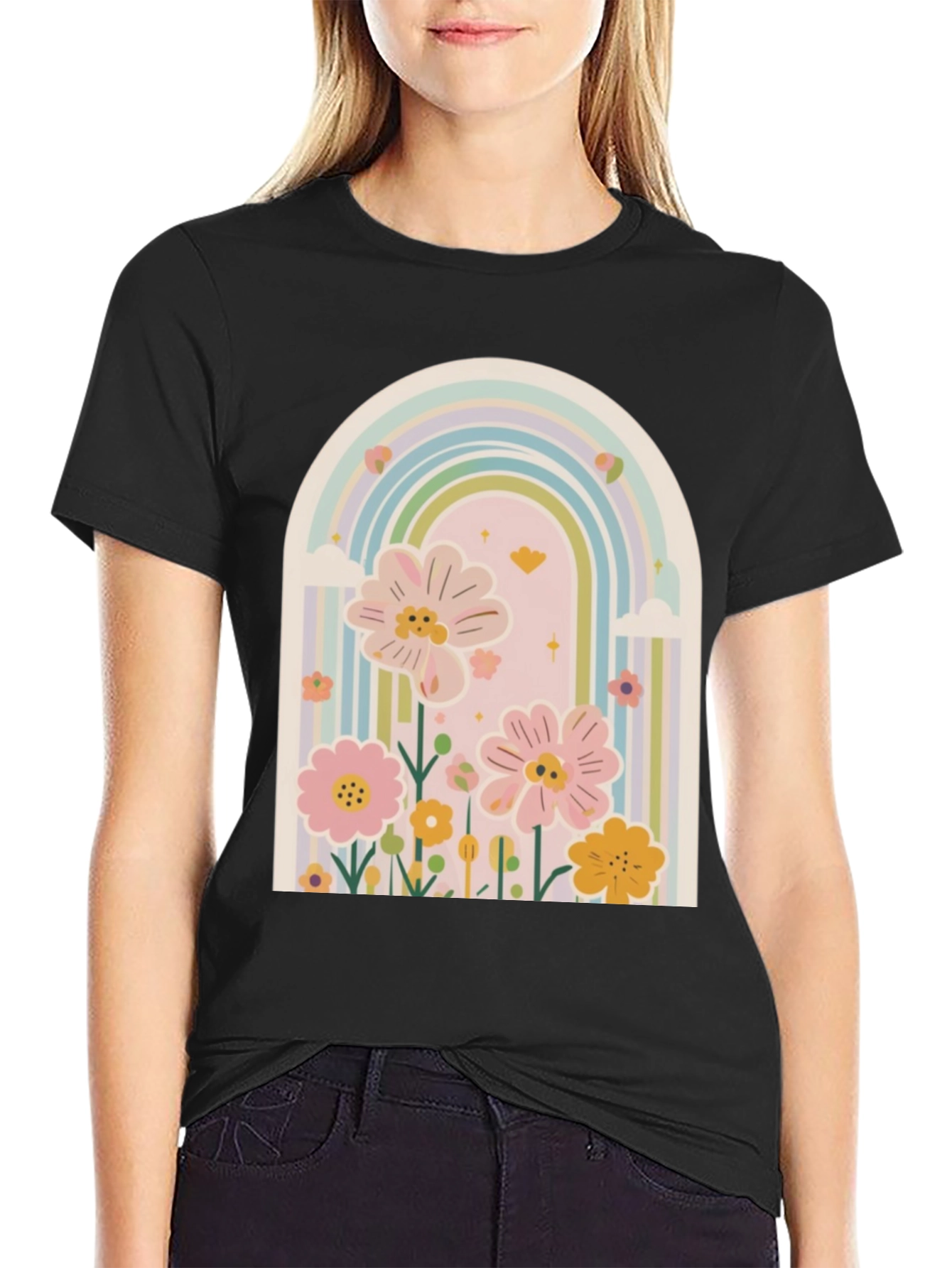 Rainbow Floral Graphic Tee