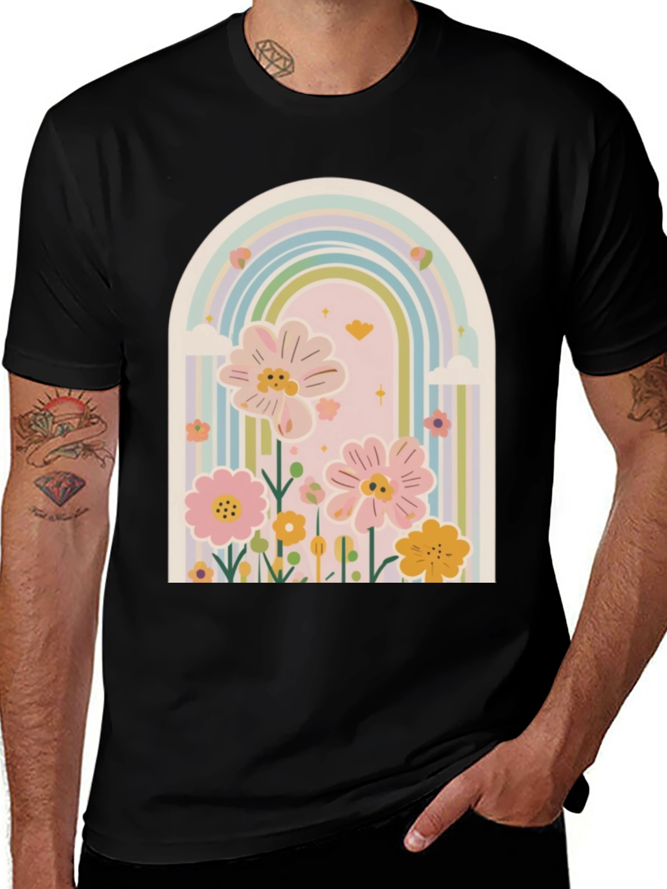 Rainbow Floral Graphic Tee